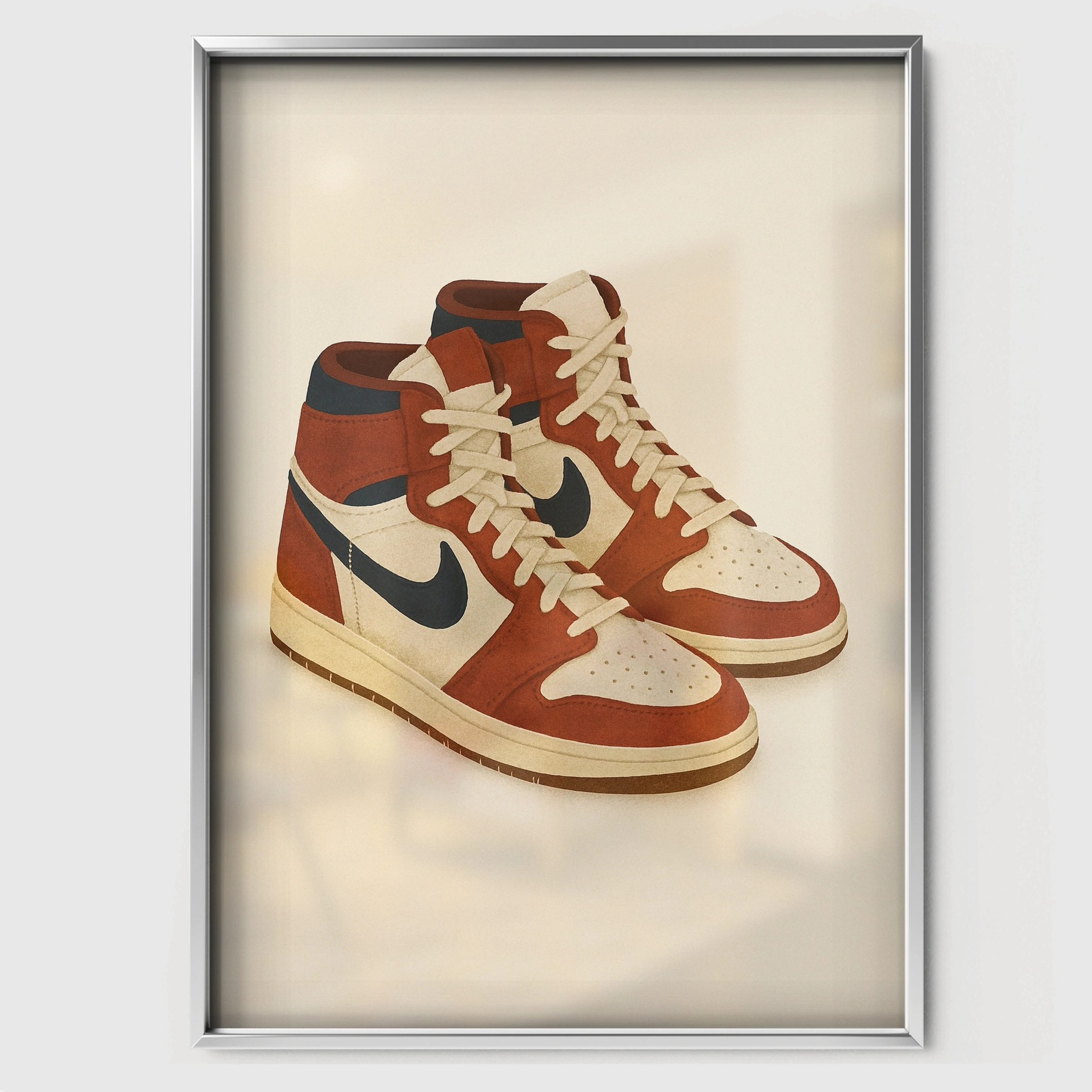 Retro High Tops Nursery Print - white framed nursery wall art print