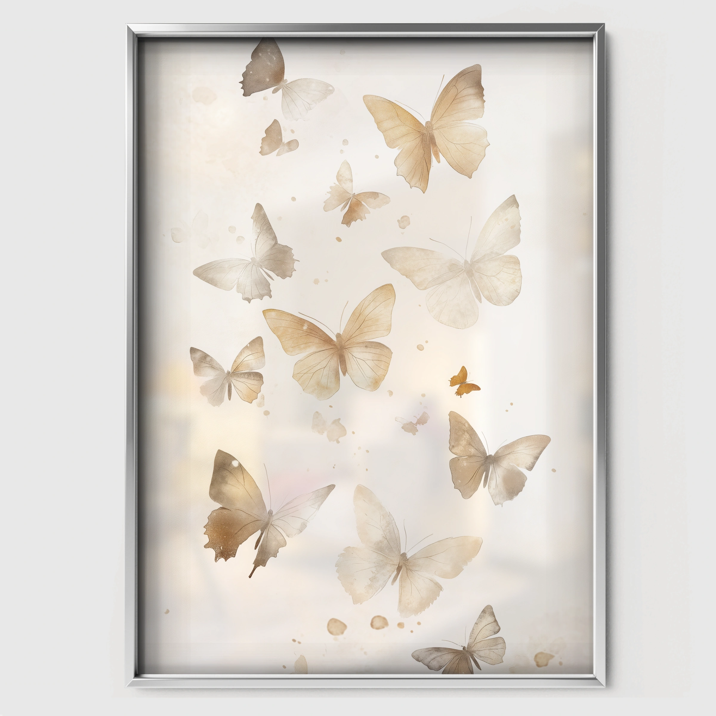 Rising Butterflies Nursery Print - white framed nursery wall art print