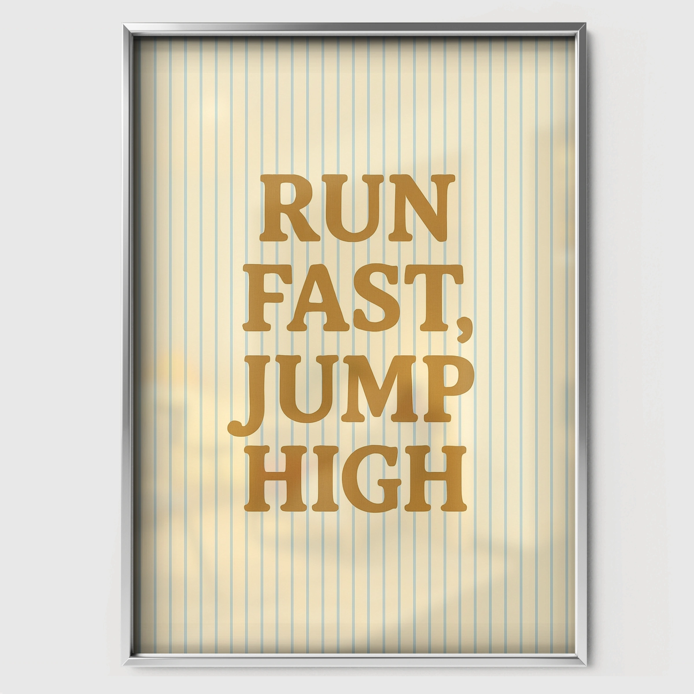 Run Fast Jump High Two Nursery Print - white framed nursery wall art print