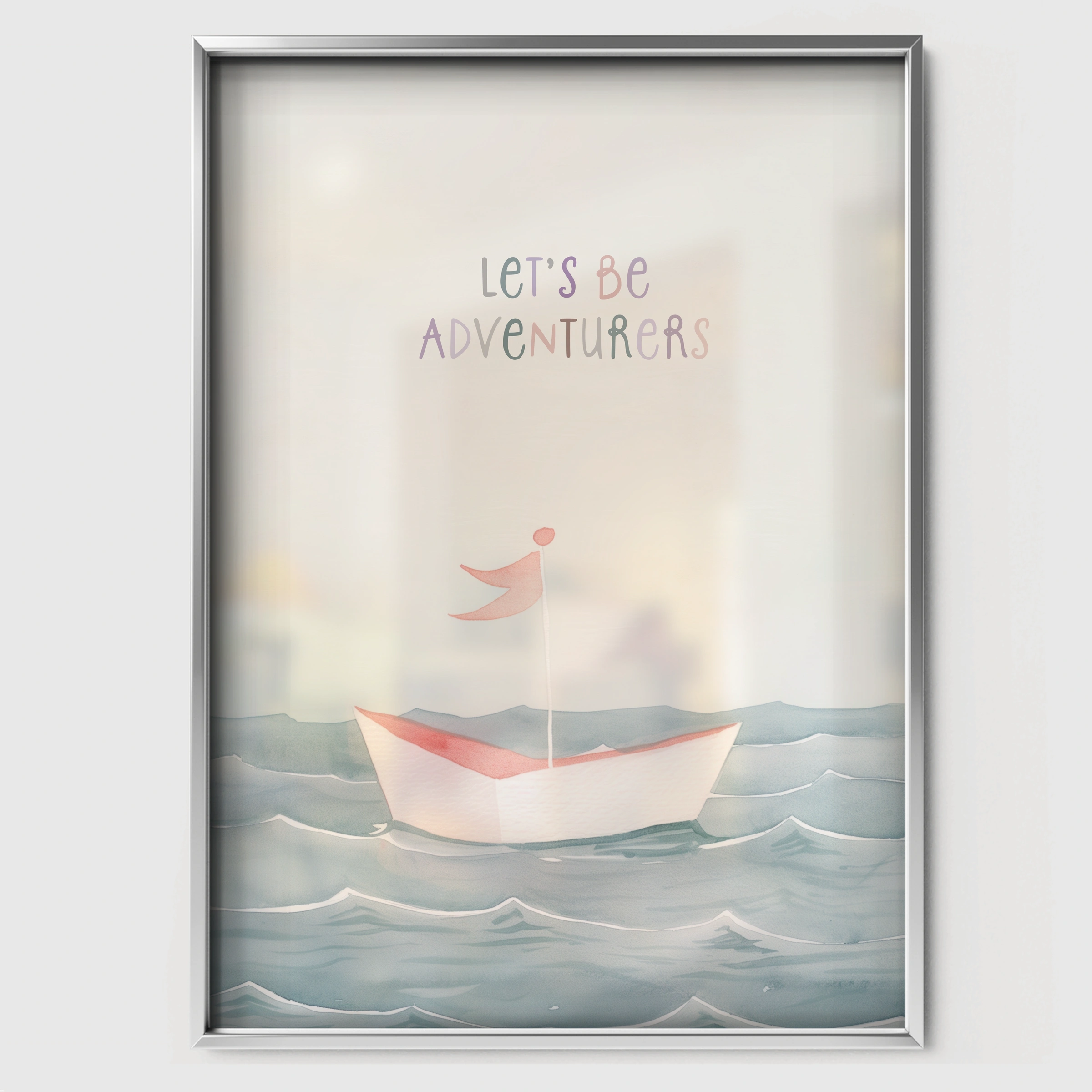 Sailing Boat Nursery Print - white framed nursery wall art print