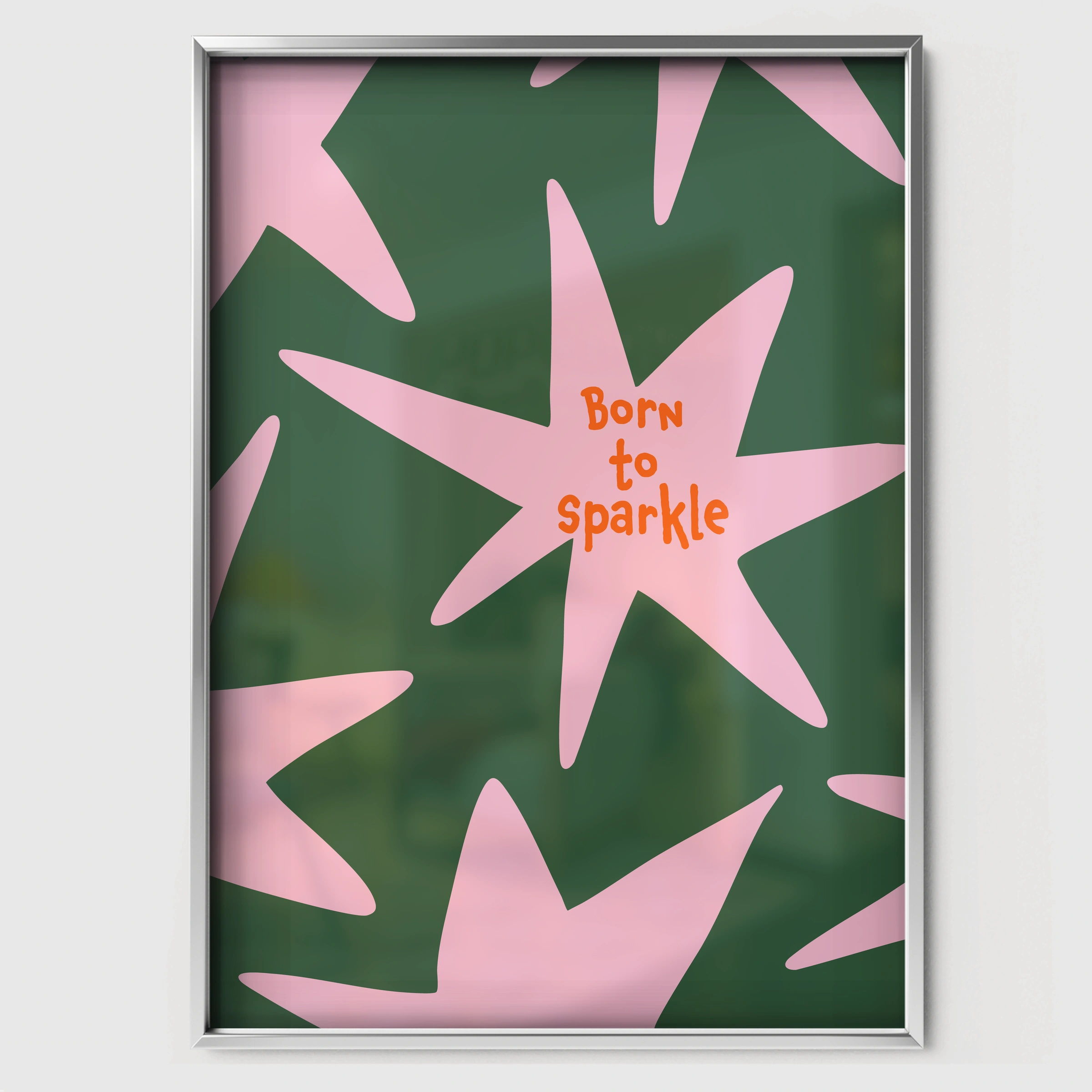 Shine Bright Star Nursery Print - white framed nursery wall art print