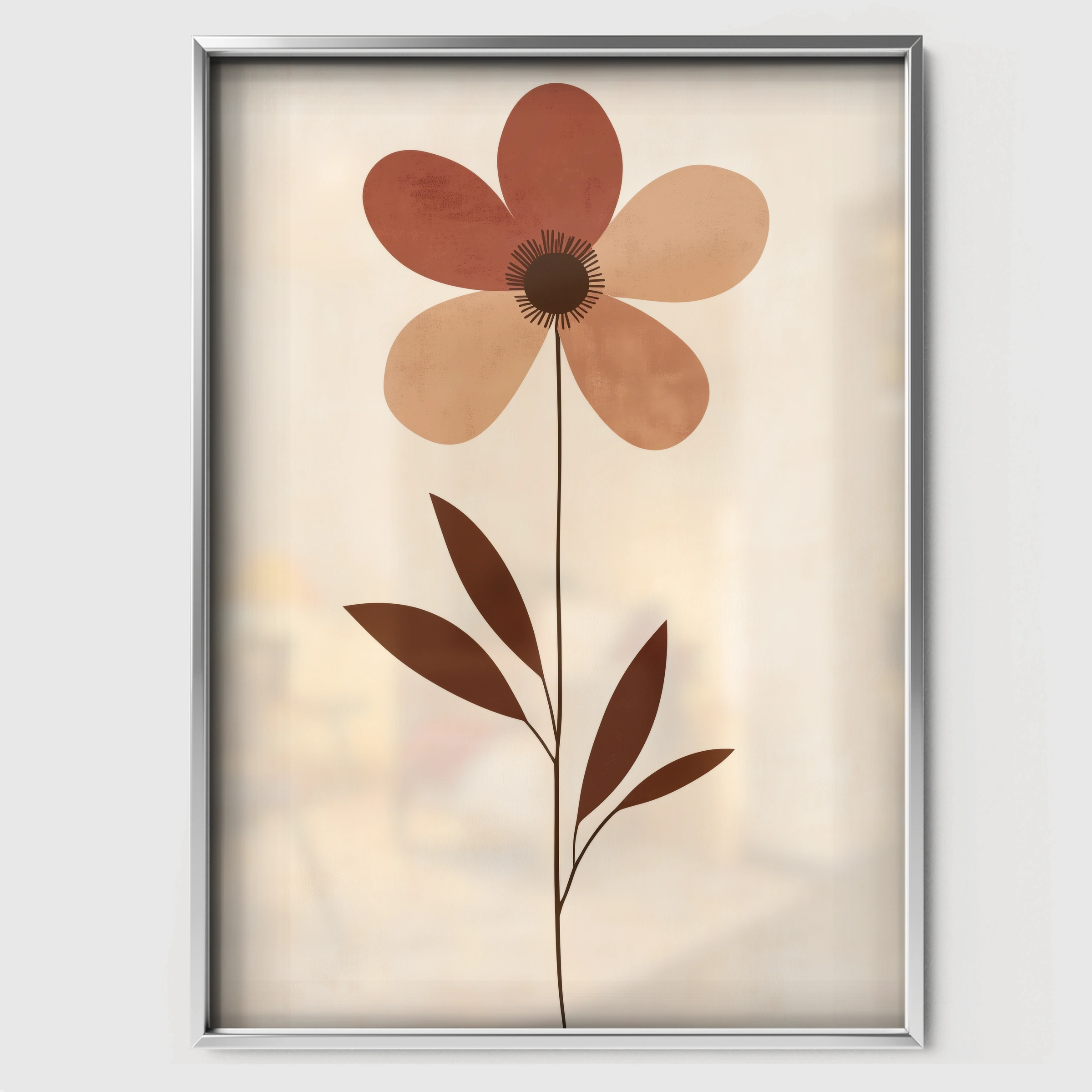 Single Flower Nursery Print - white framed nursery wall art print
