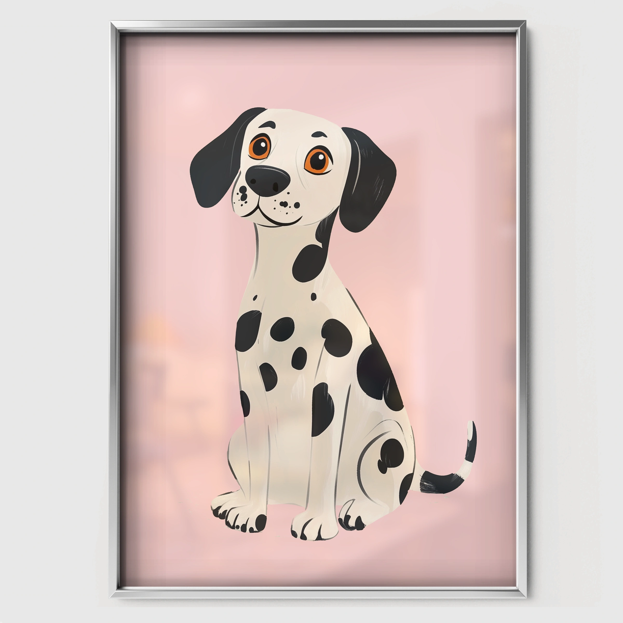 Sitting Dalmatian Nursery Print - white framed nursery wall art print