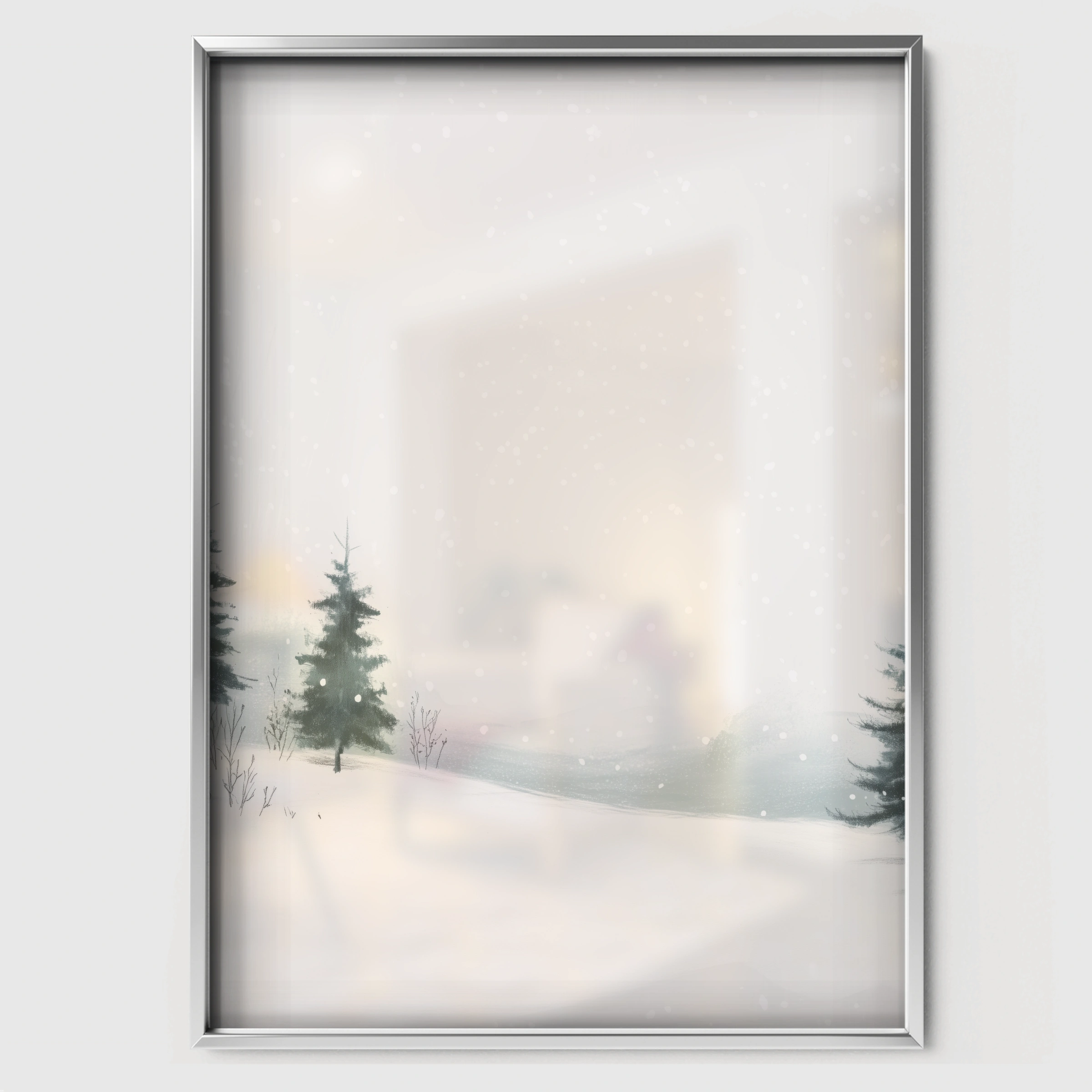Snowy Forest Christmas Print - white framed nursery wall art print