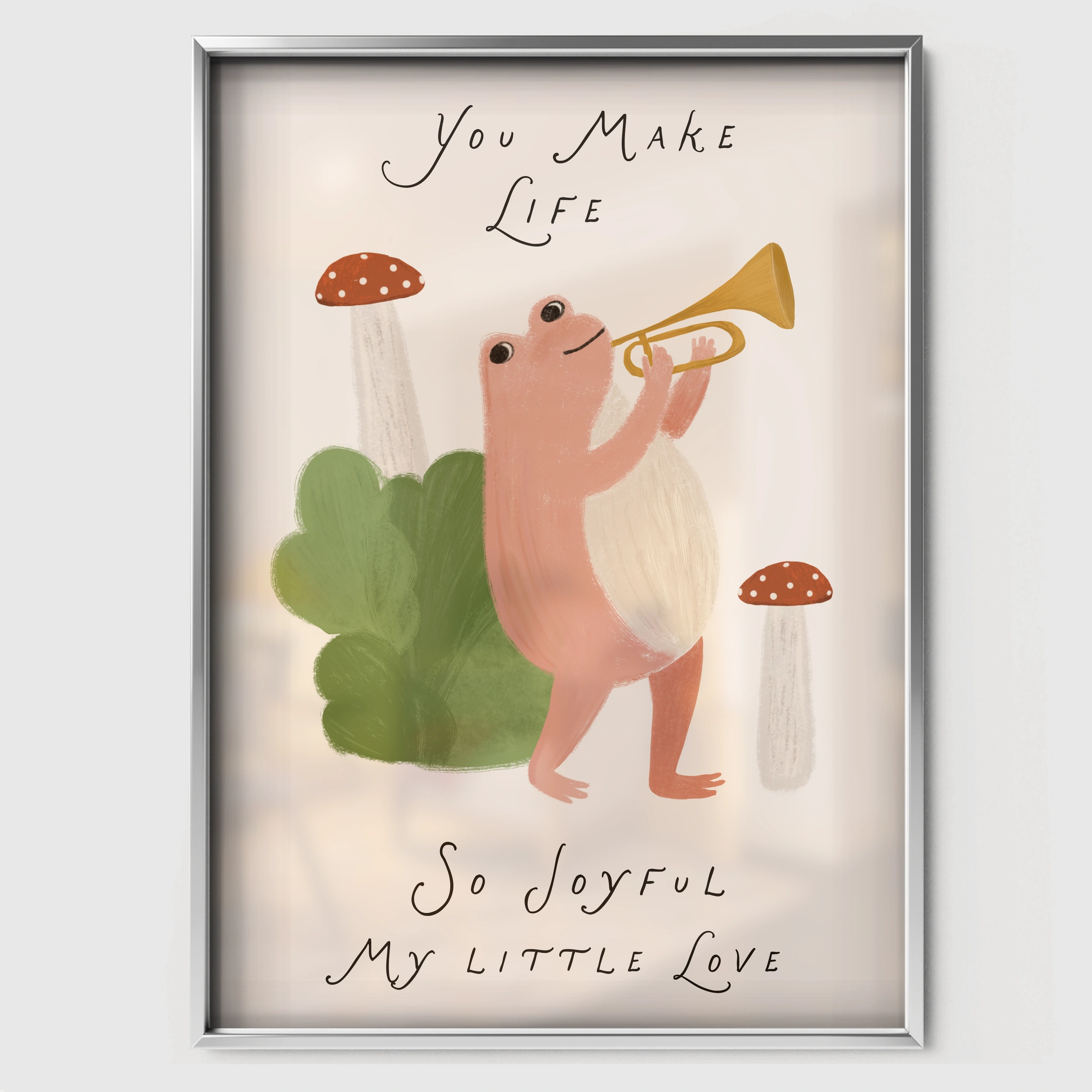 So Joyful Bear Nursery Print - white framed nursery wall art print