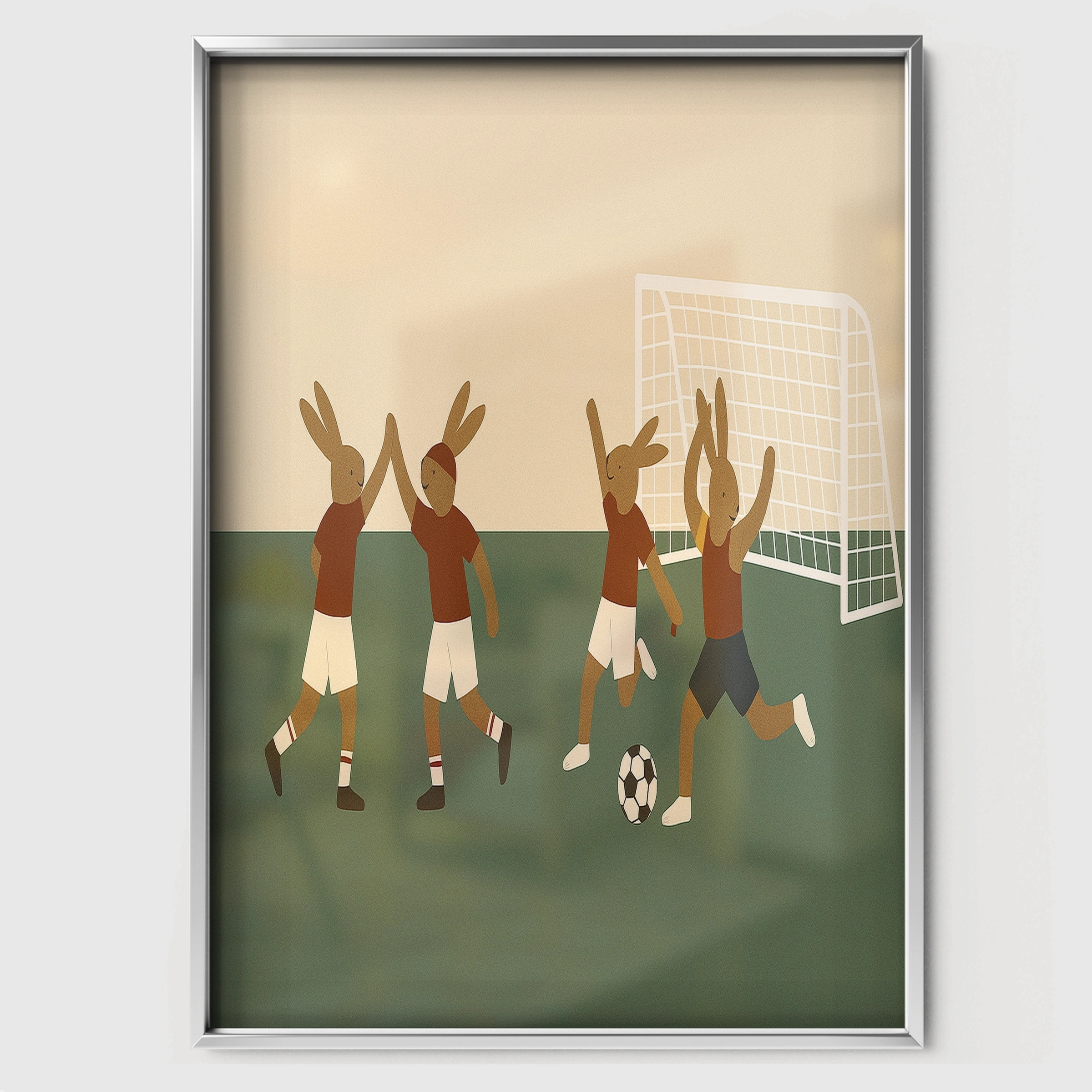 Soccer Celebration Nursery Print - white framed nursery wall art print