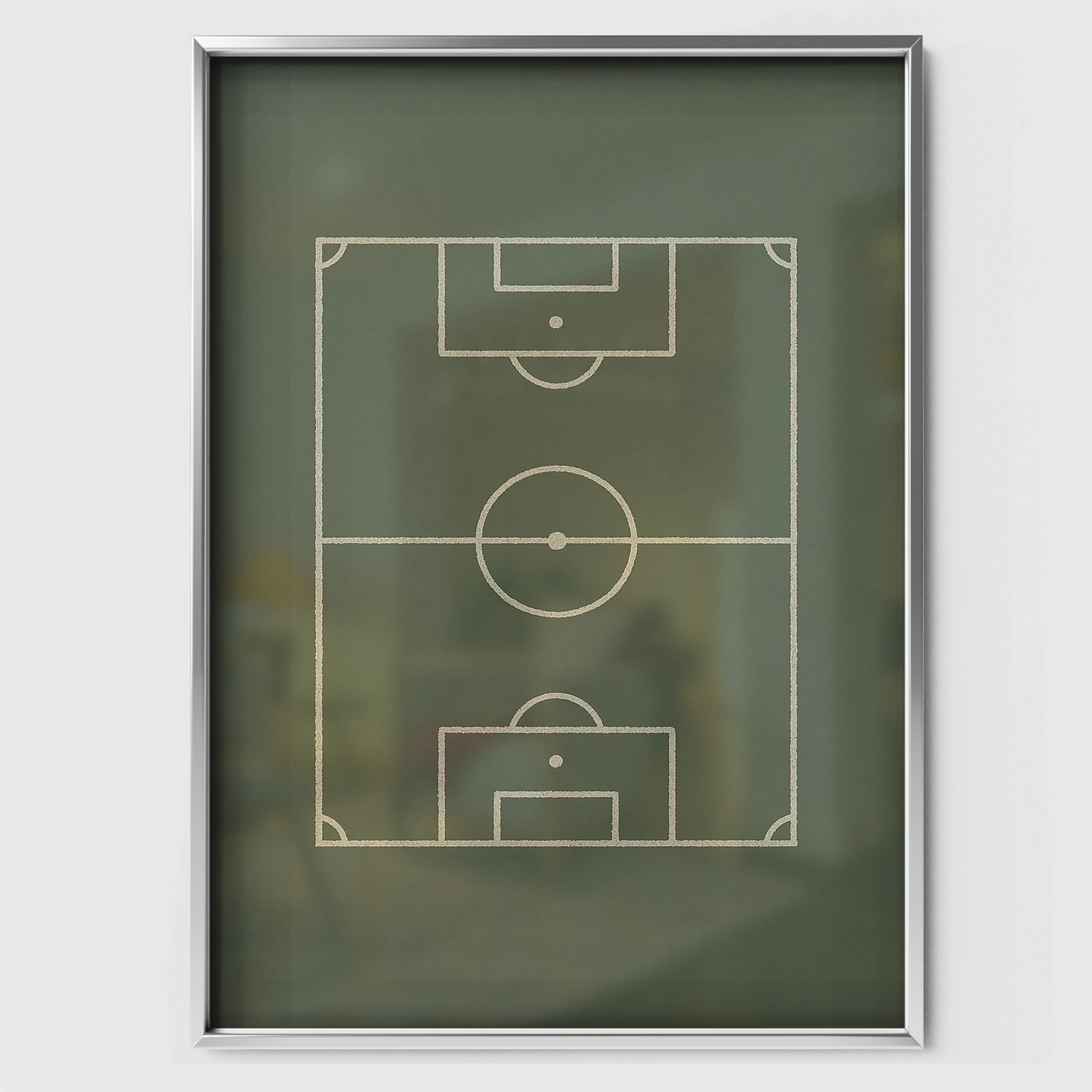 Soccer Field Nursery Print - white framed nursery wall art print