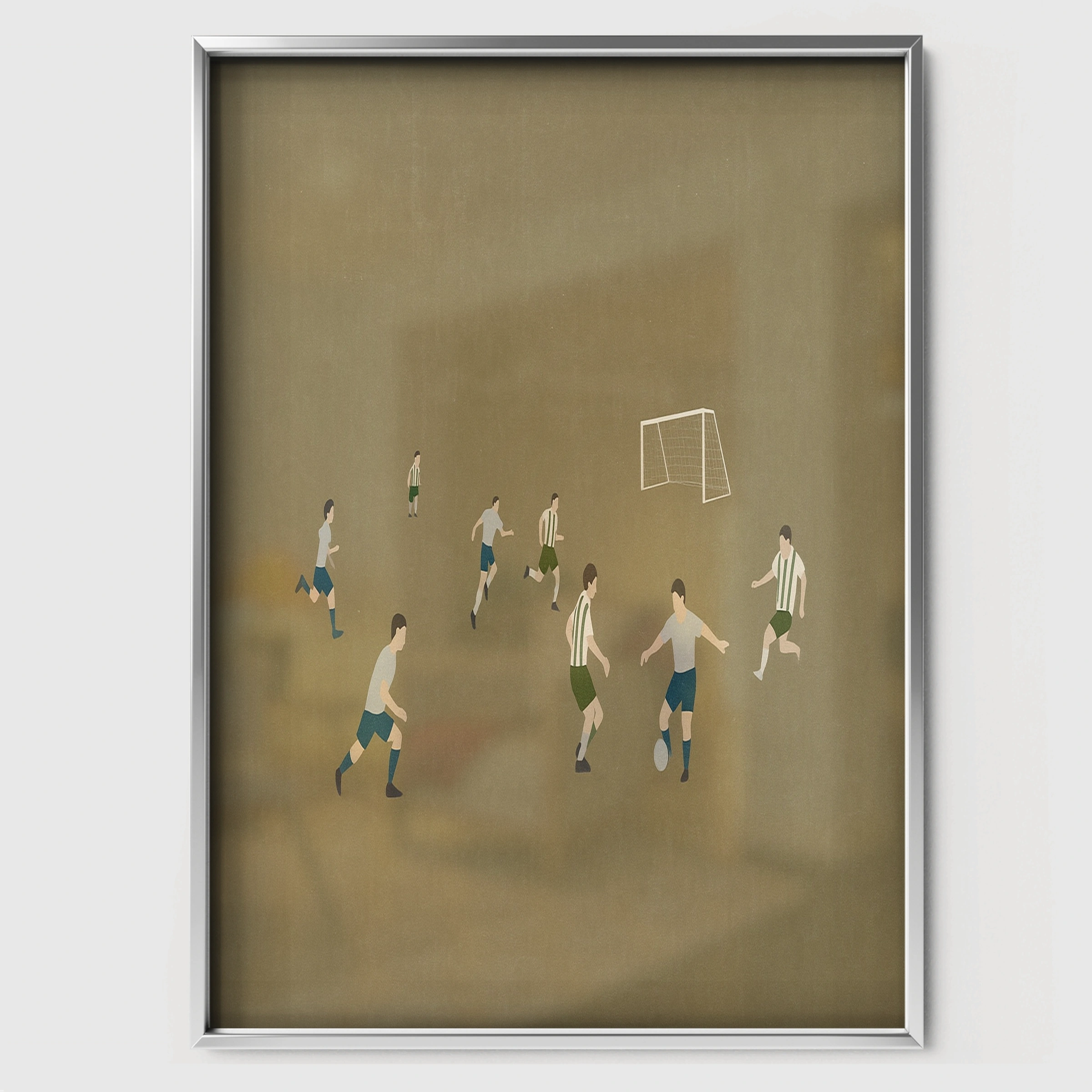 Soccer Players Nursery Print - white framed nursery wall art print