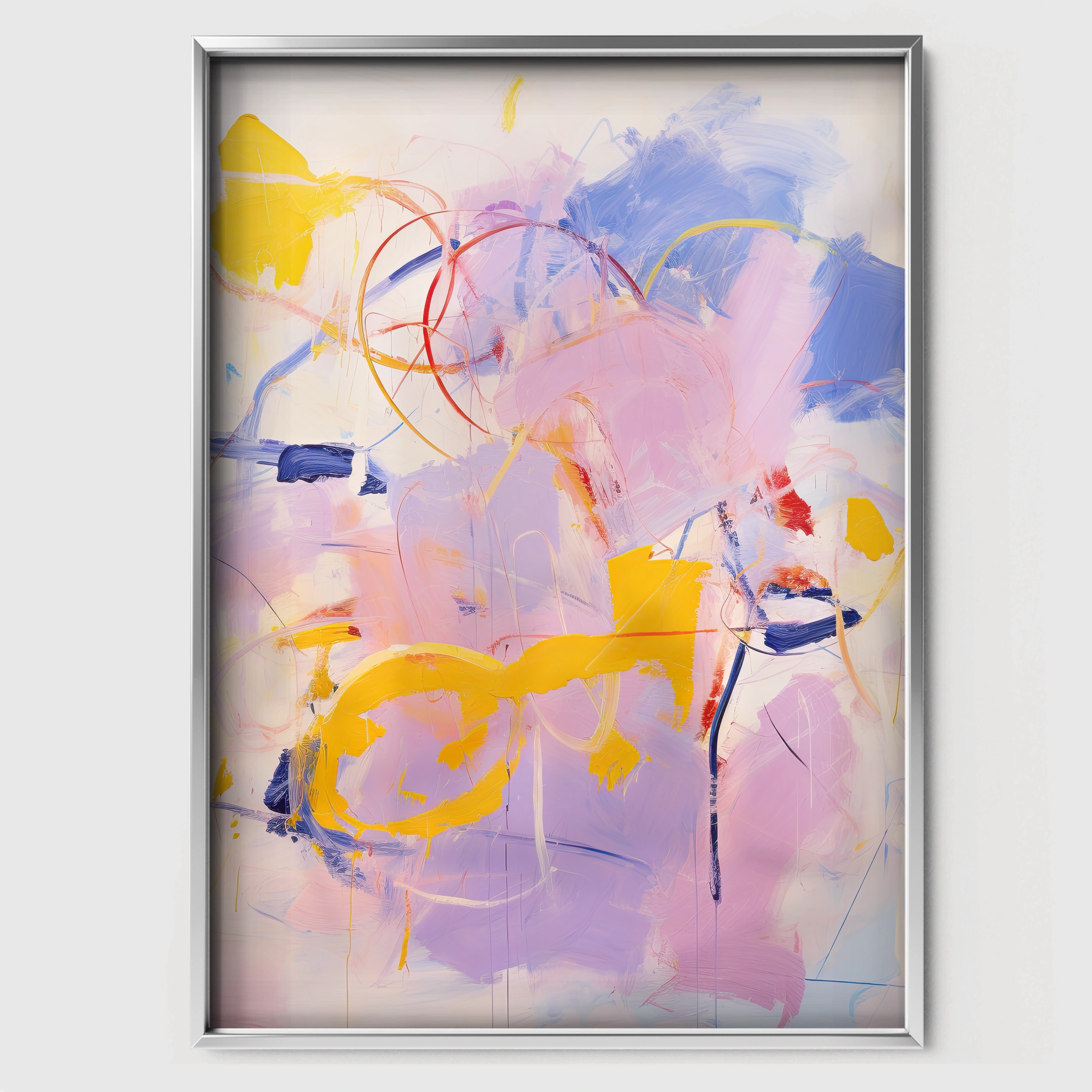 Soft Abstract Nursery Print - white framed nursery wall art print