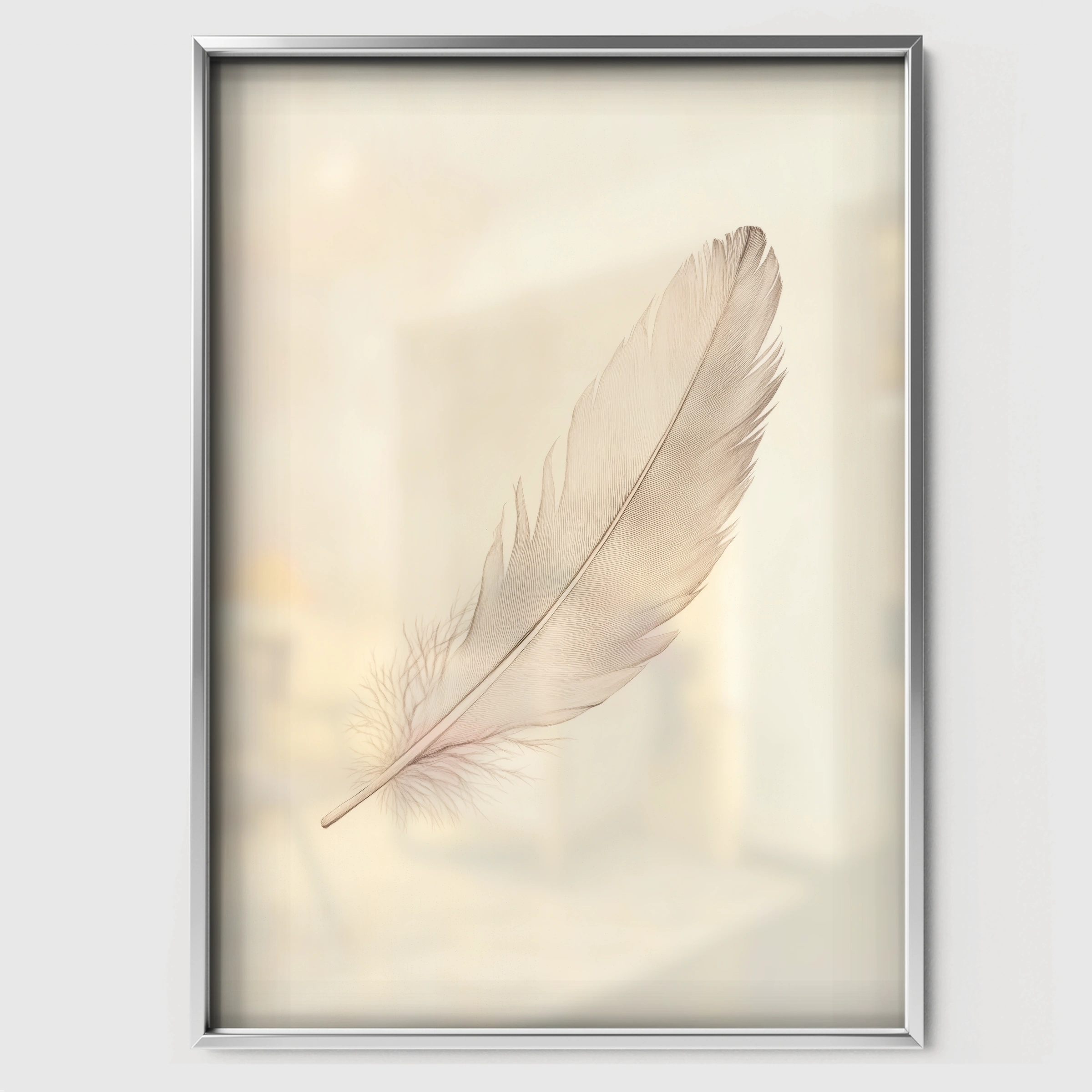 Soft Feather Two Nursery Print - white framed nursery wall art print