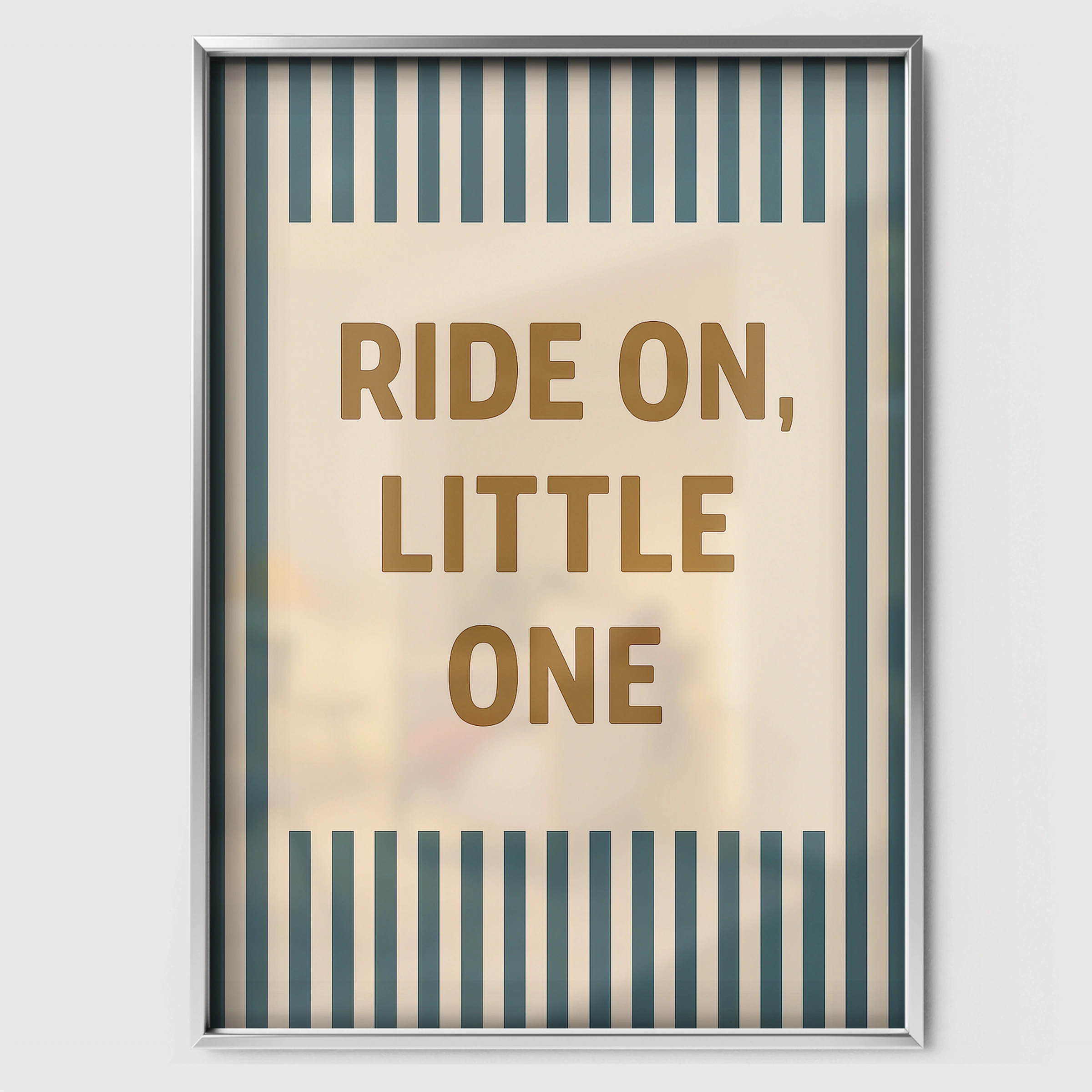 Soft Stripes Nursery Print - white framed nursery wall art print