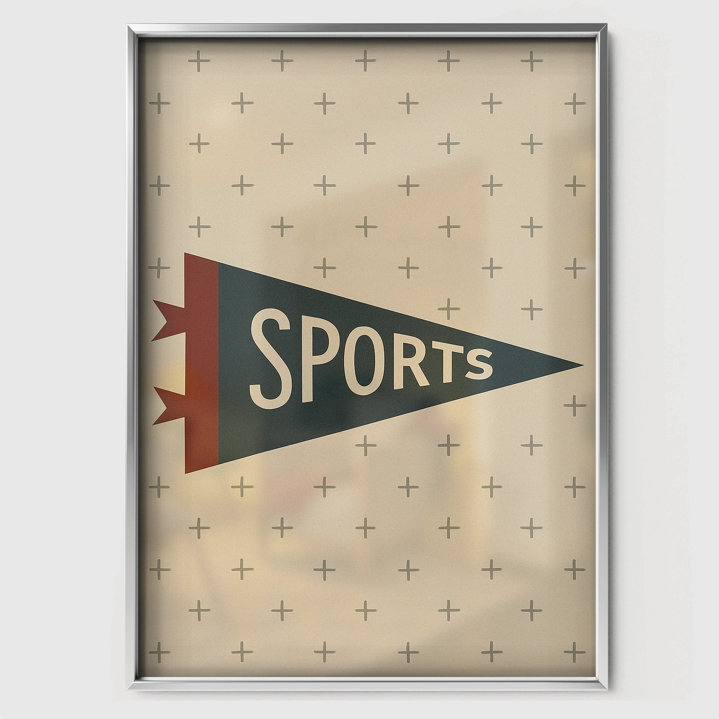 Sports Pennant Two Nursery Print - white framed nursery wall art print
