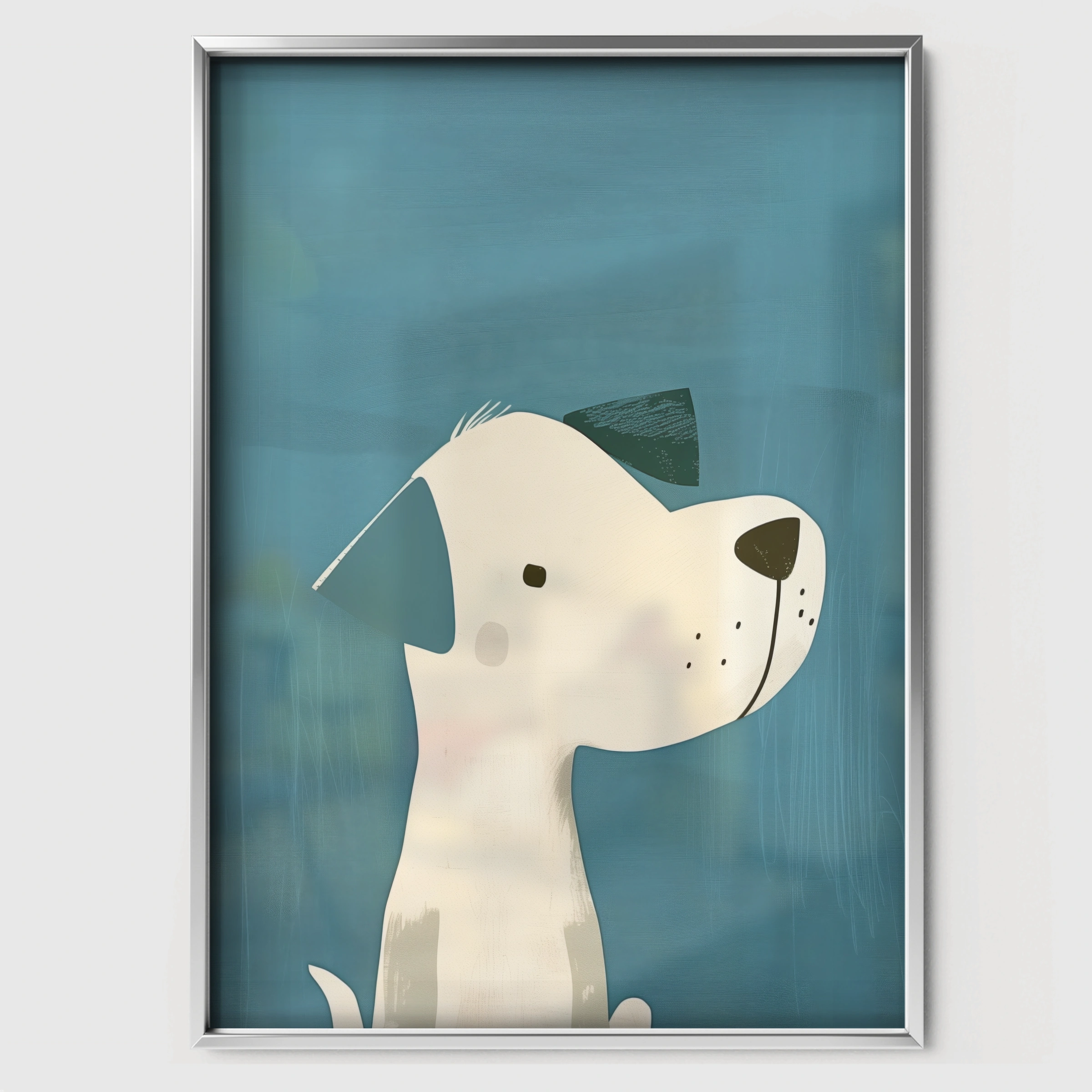 Spotty Dog Nursery Print - white framed nursery wall art print