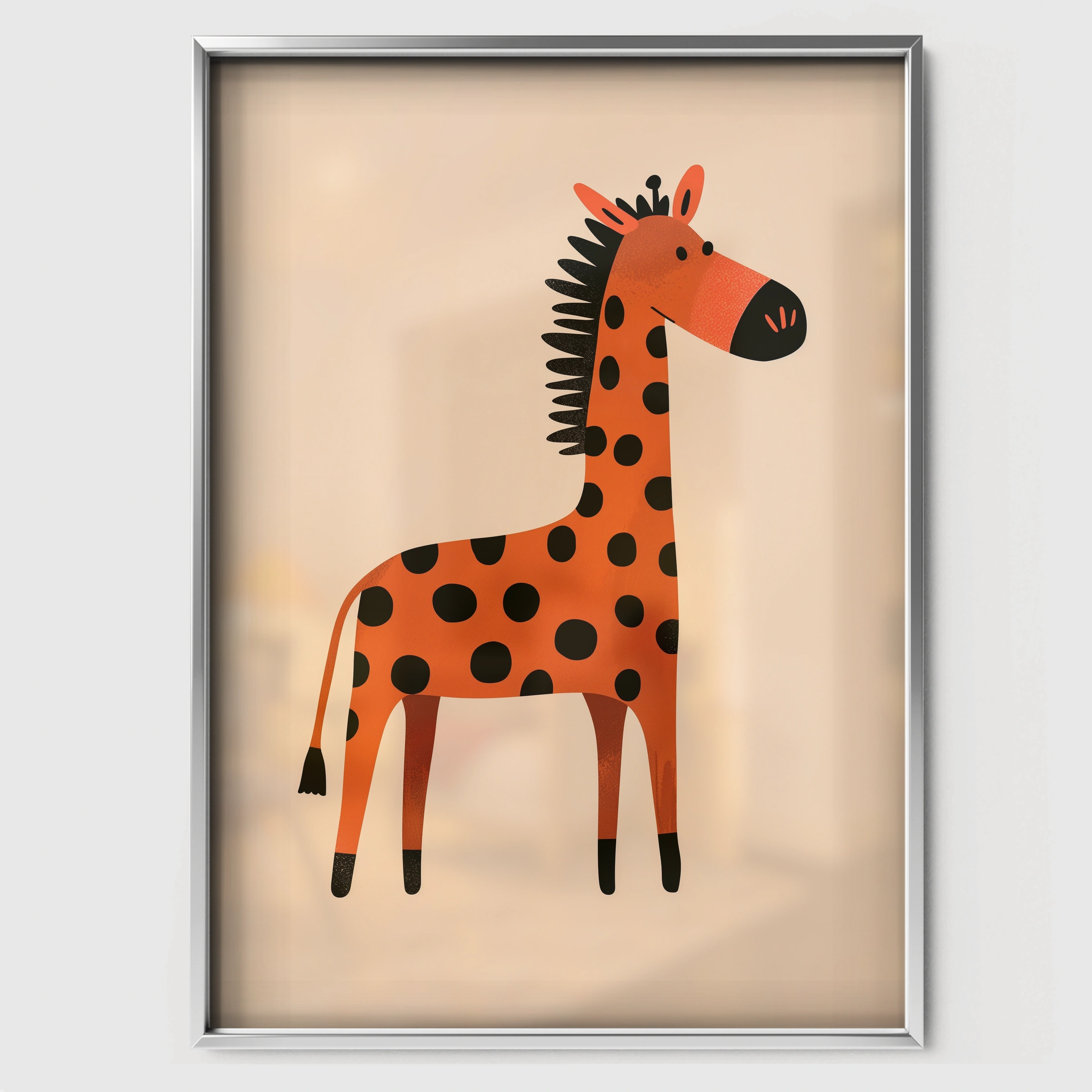 Spotty Zebra Nursery Print - white framed nursery wall art print