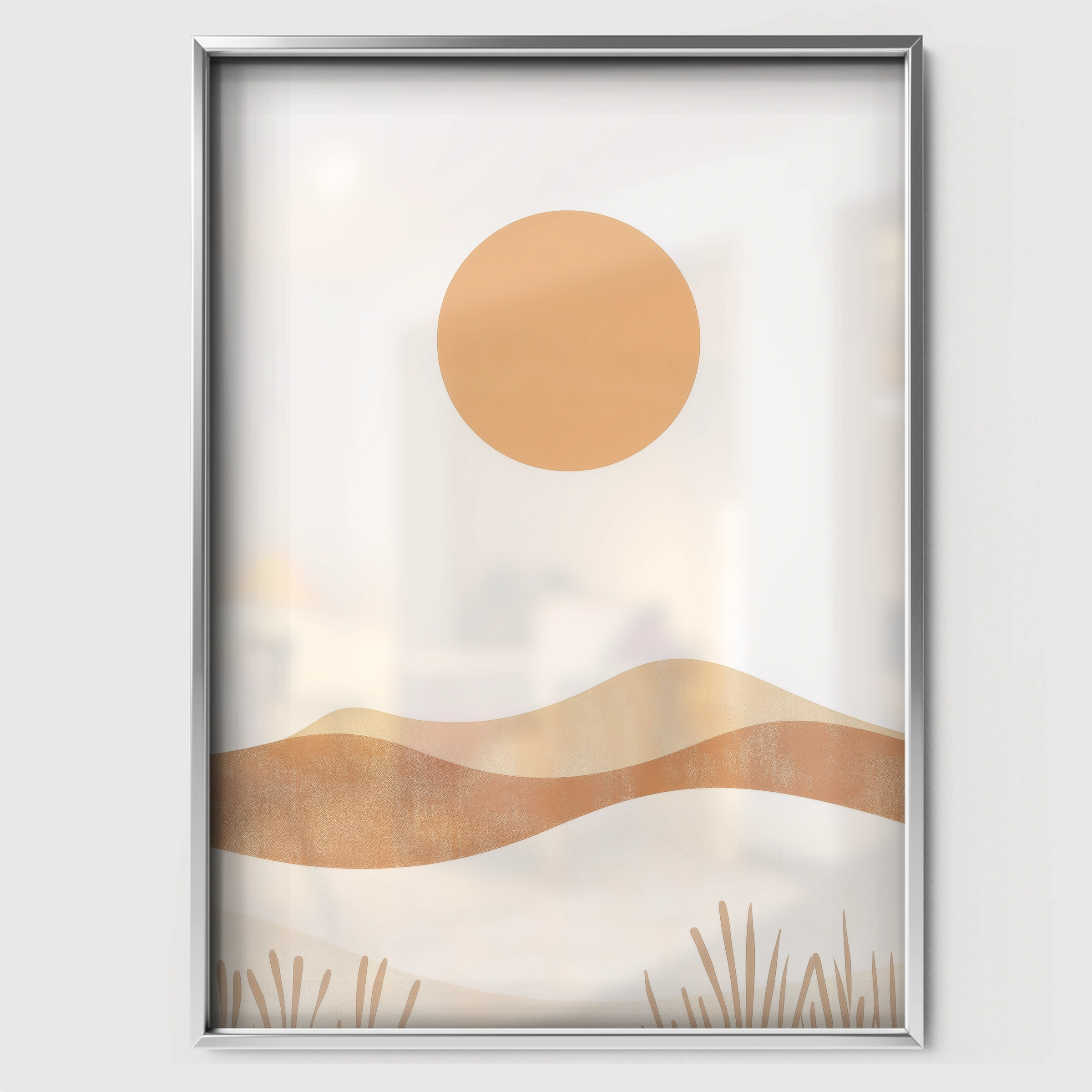 Sun Over the Hills Nursery Print - white framed nursery wall art print