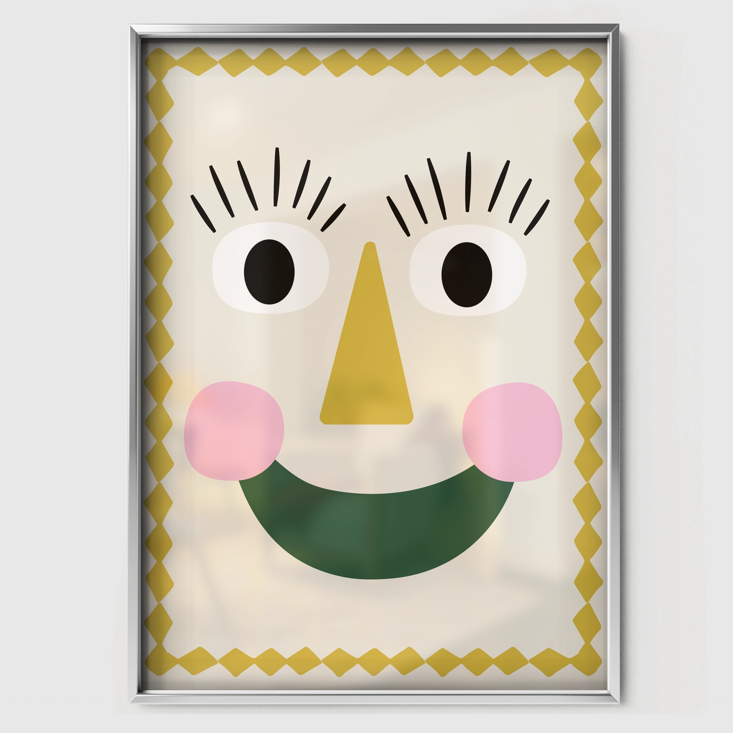 Sunny Face Nursery Print - white framed nursery wall art print