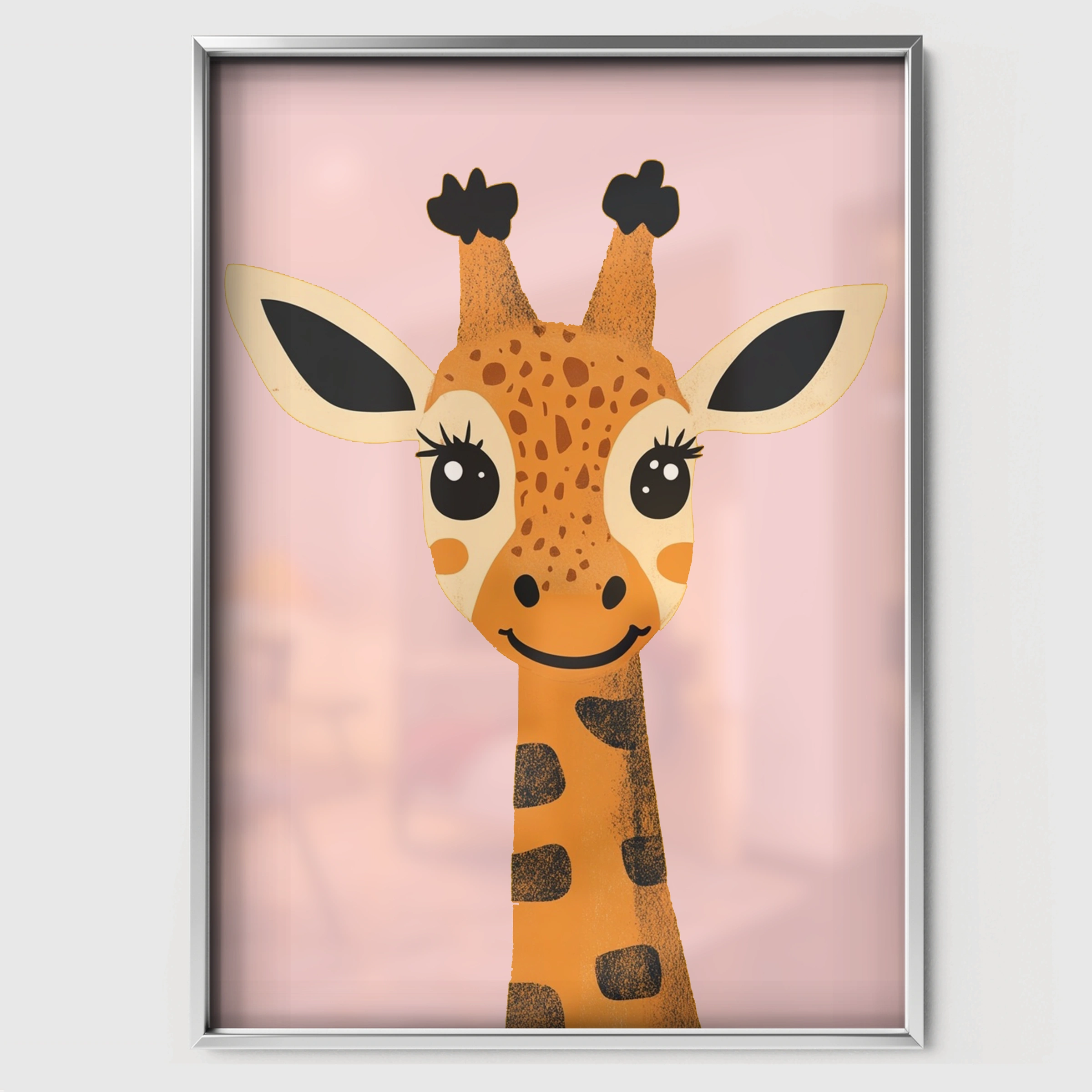 Sweet Giraffe Nursery Print - white framed nursery wall art print