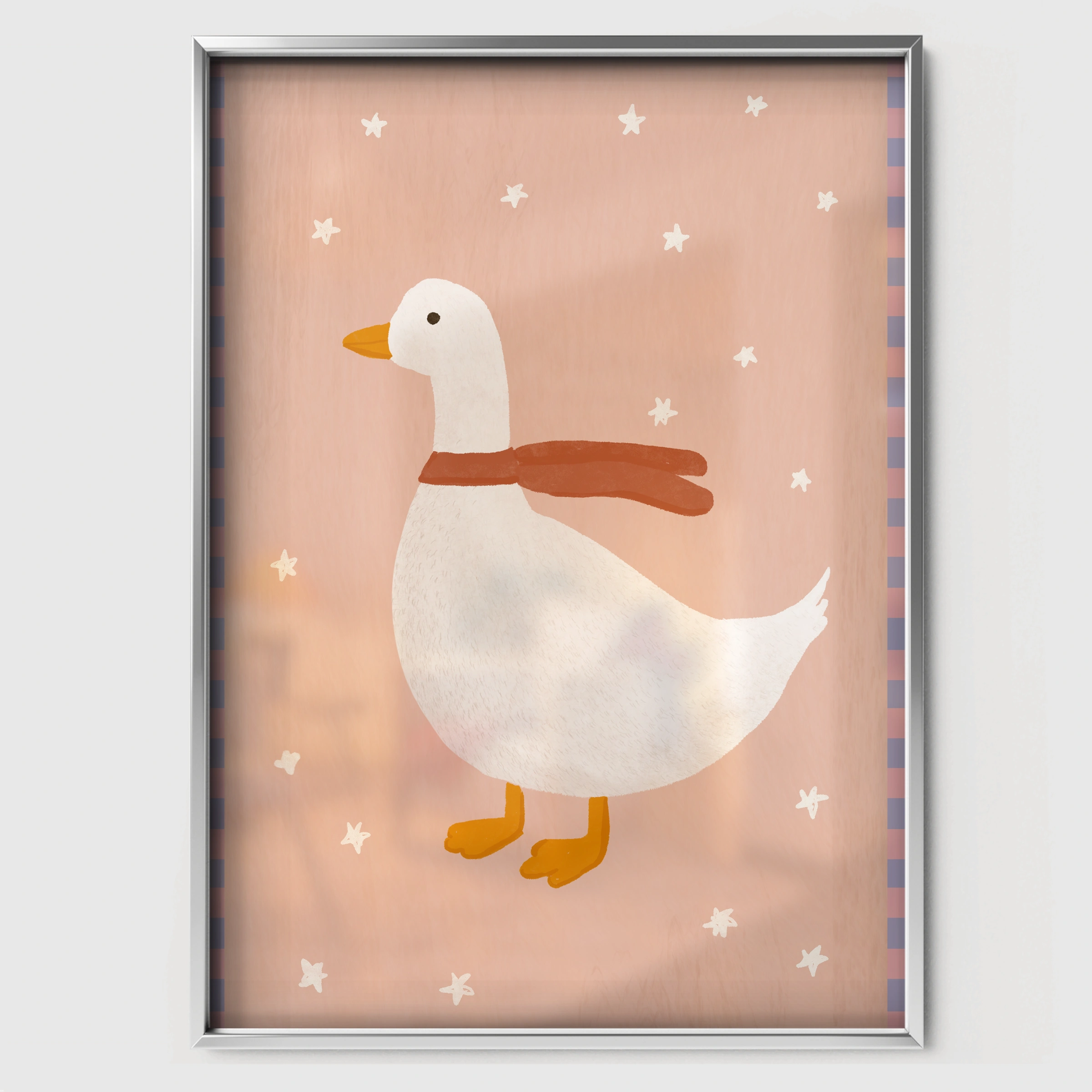 Sweet Goose Nursery Print - white framed nursery wall art print