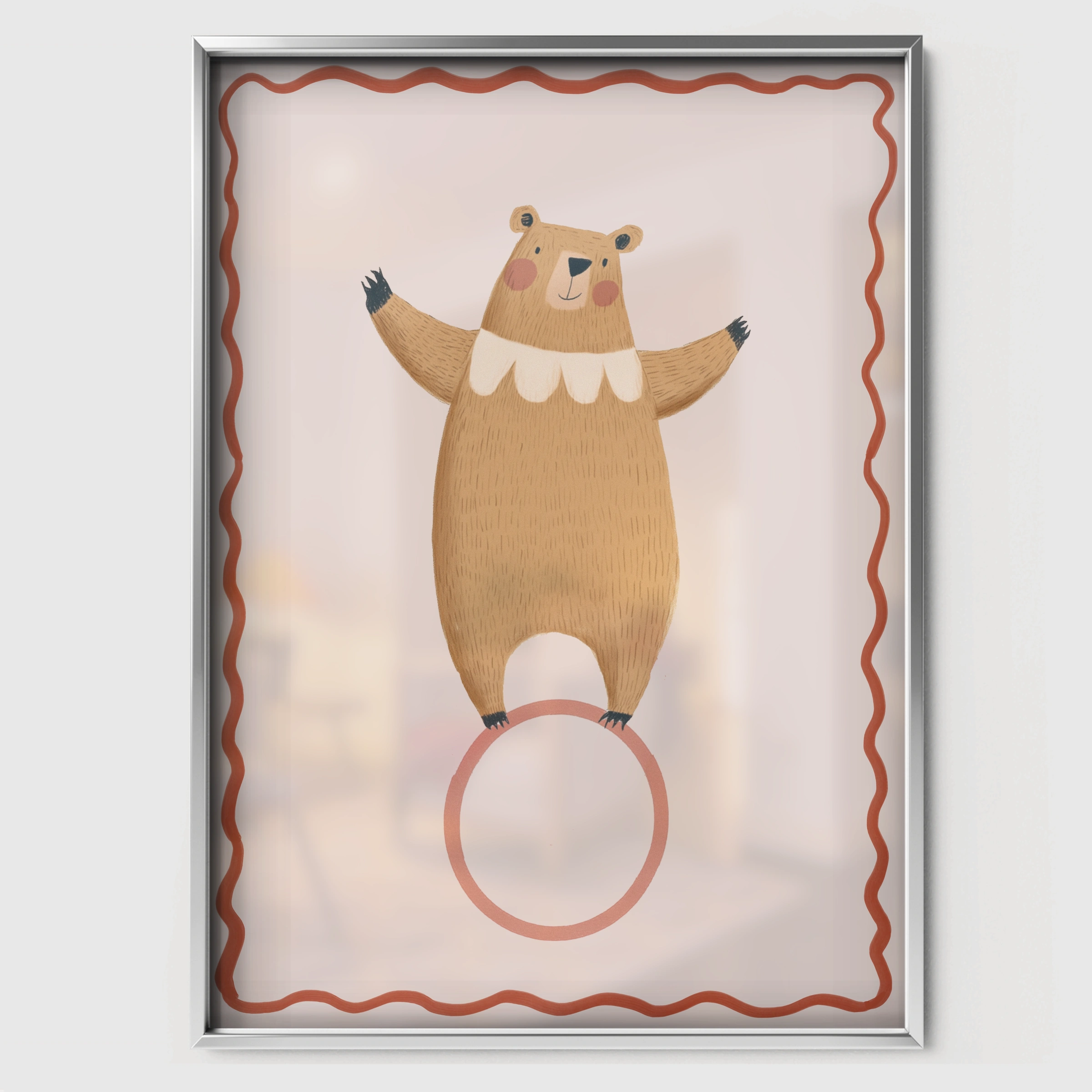 Sweet Little Bear Nursery Print - white framed nursery wall art print