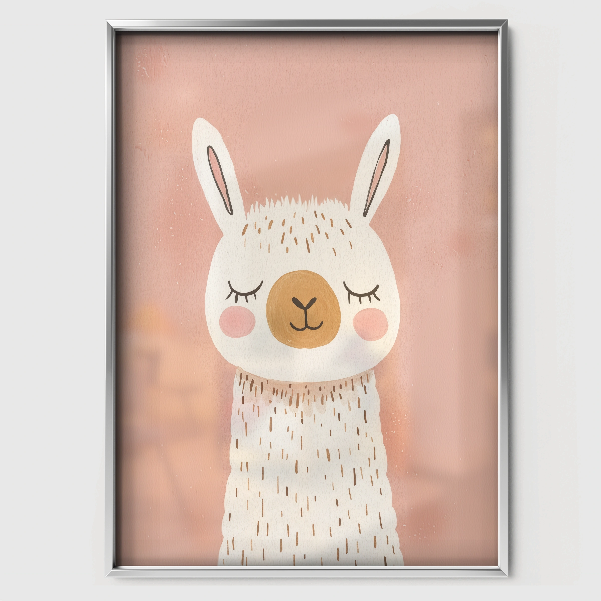 Sweet Llama Nursery Print - white framed nursery wall art print