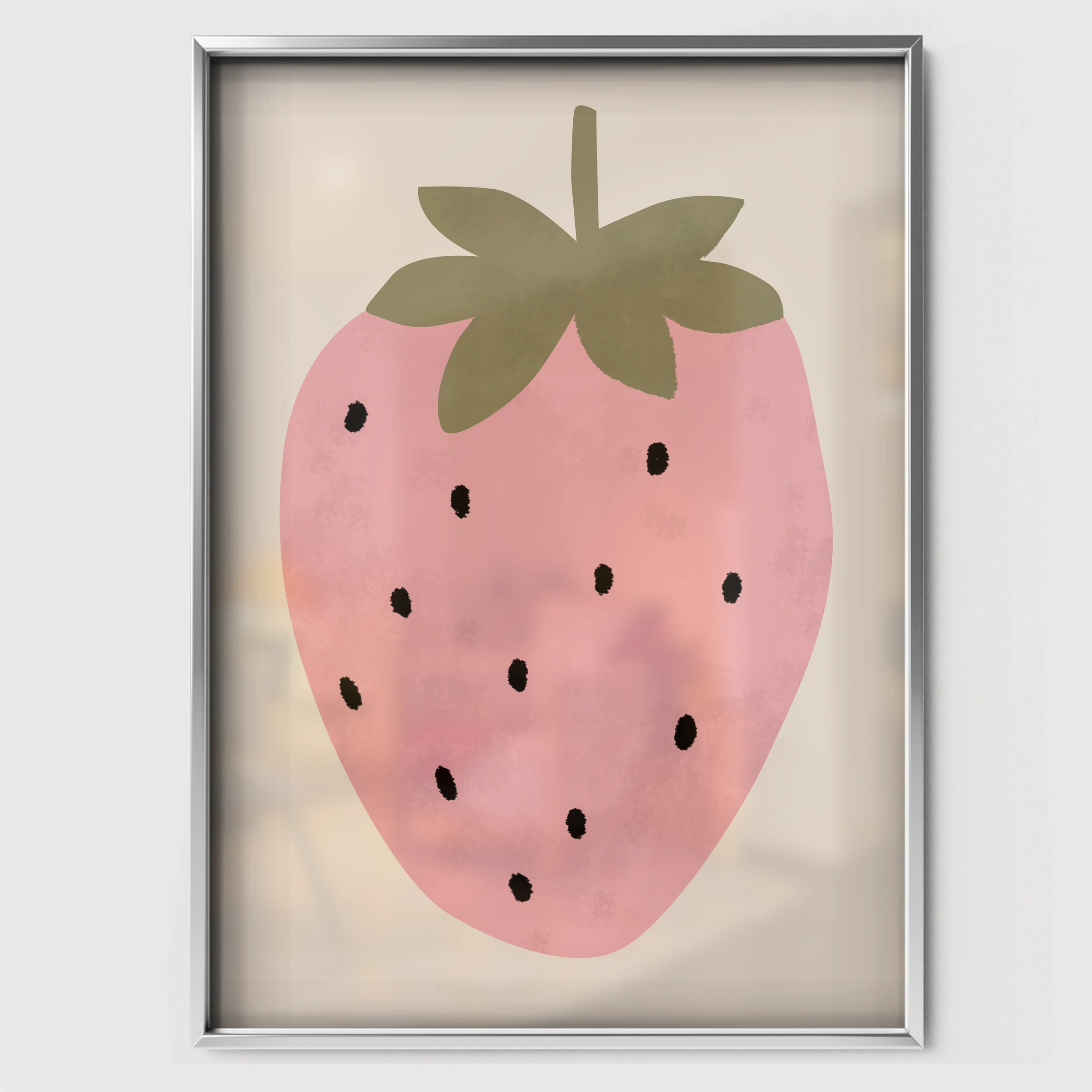 Sweet Strawberry Nursery Print - white framed nursery wall art print