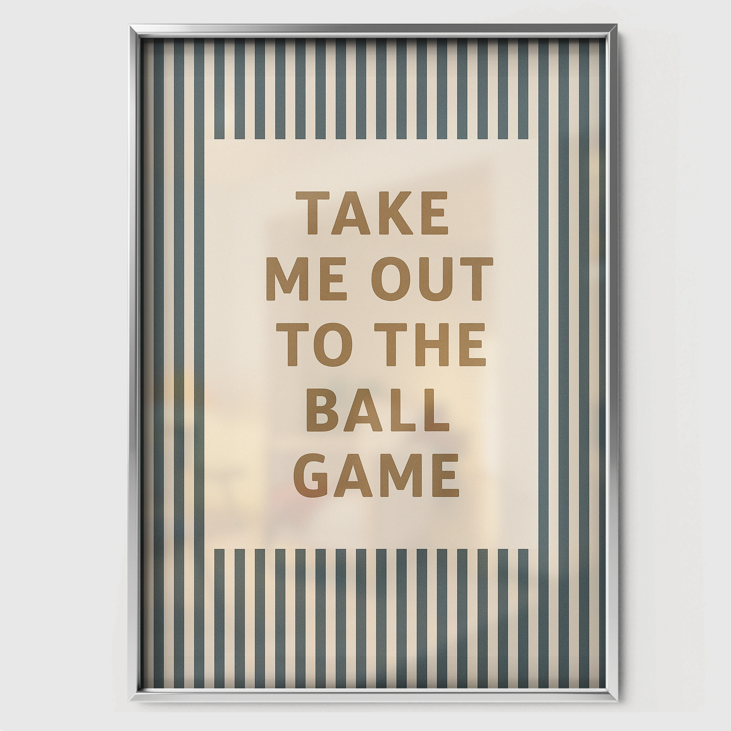 Take Me Out to the Ball Game Nursery Print - white framed nursery wall art print
