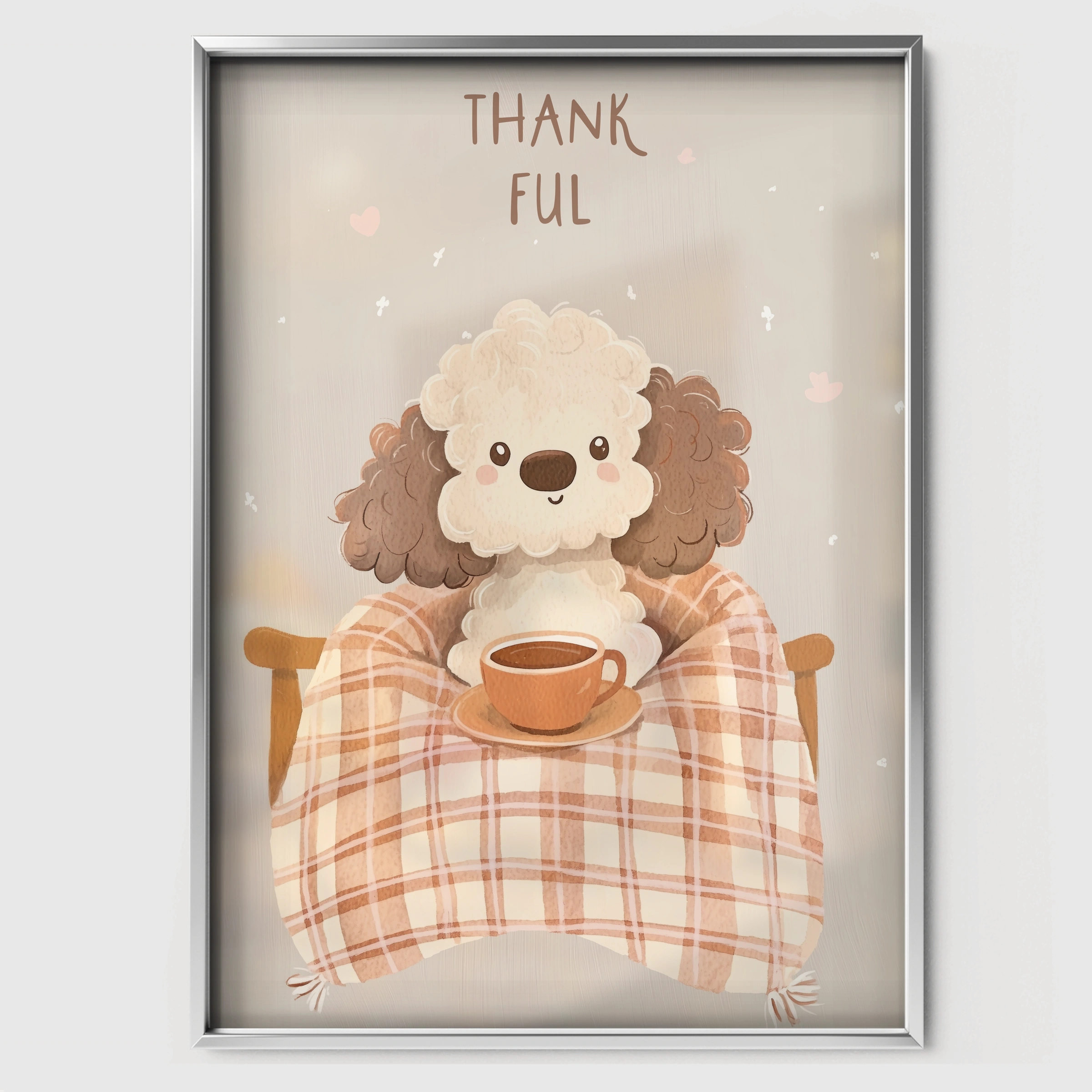 Thankful Hedgehog Nursery Print - white framed nursery wall art print