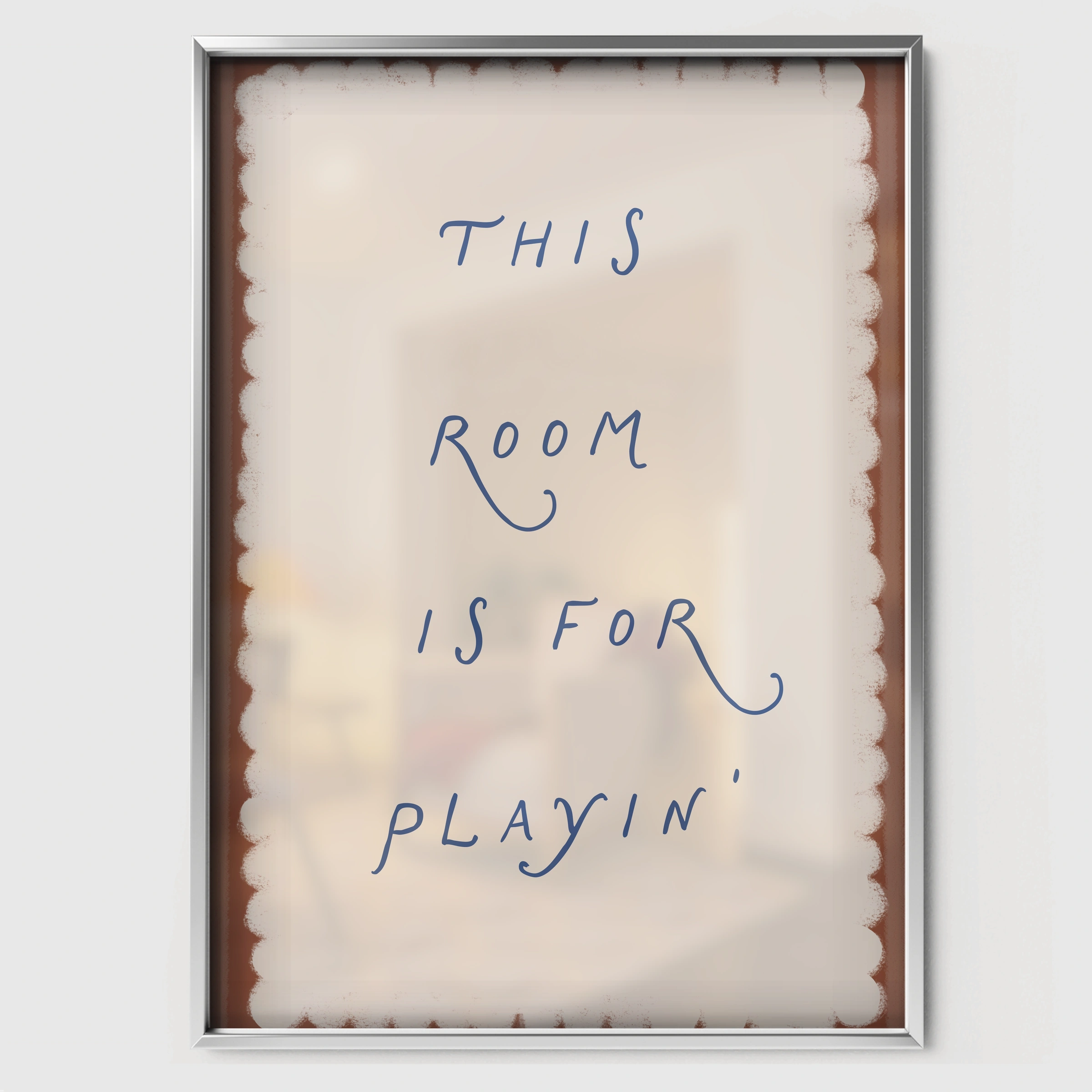 This Room Is For Playin Nursery Print - white framed nursery wall art print
