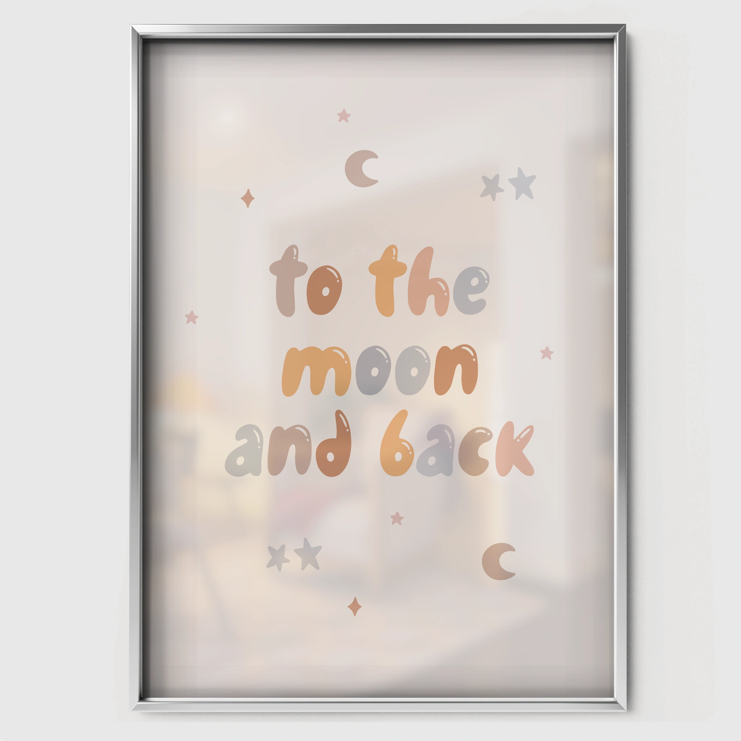 To The Moon and Back Nursery Print - white framed nursery wall art print
