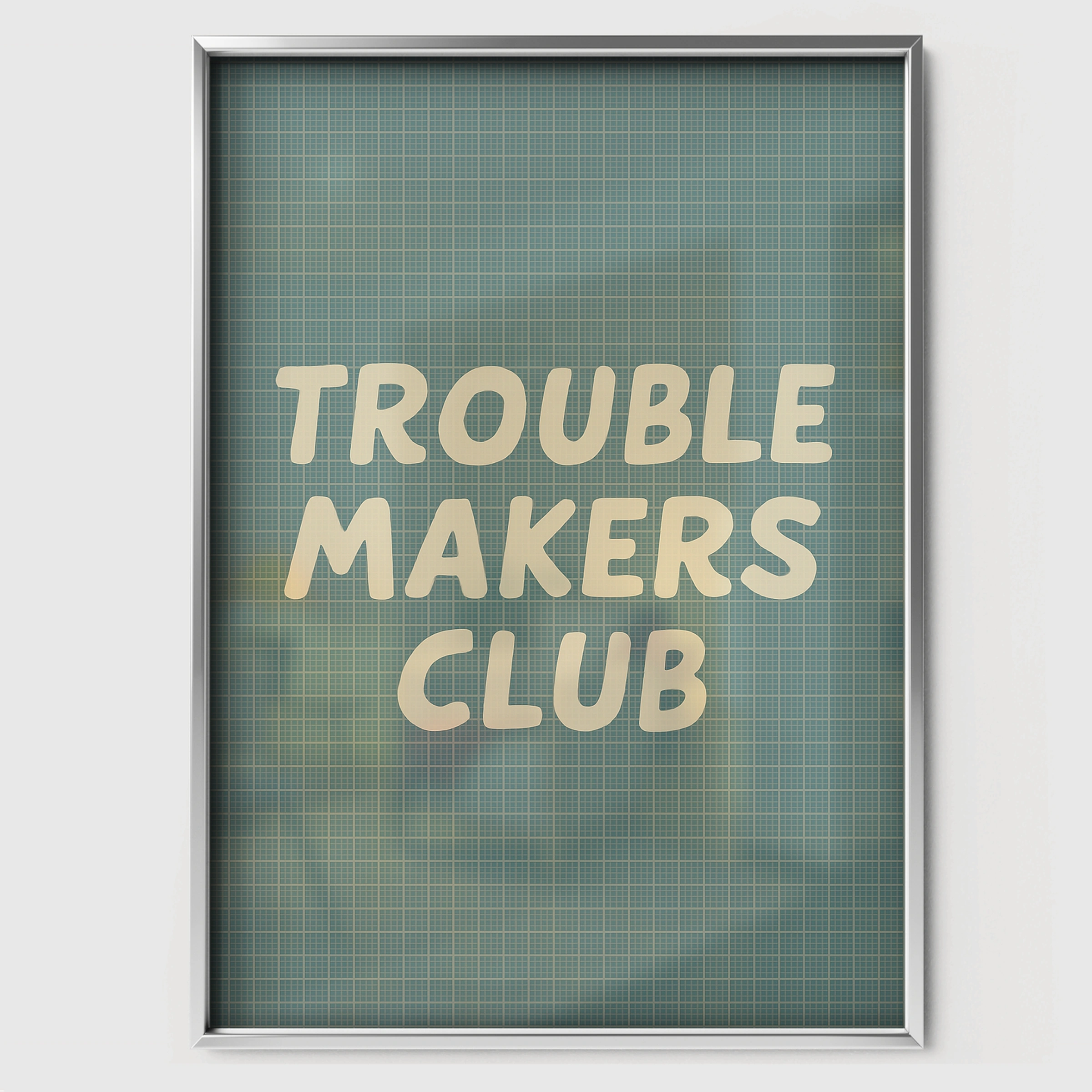 Trouble Makers Club Nursery Print - white framed nursery wall art print