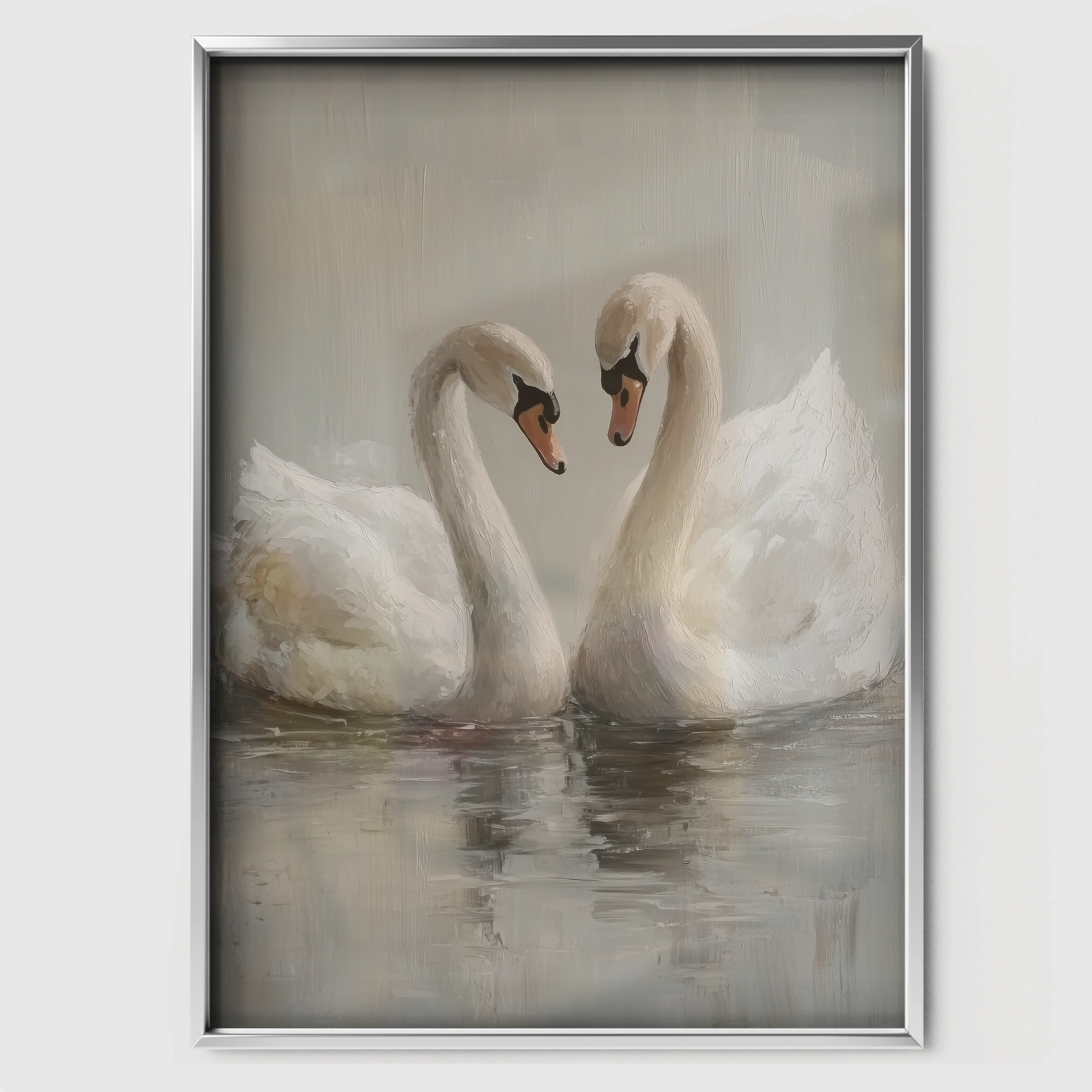 Two Swans Nursery Print - white framed nursery wall art print