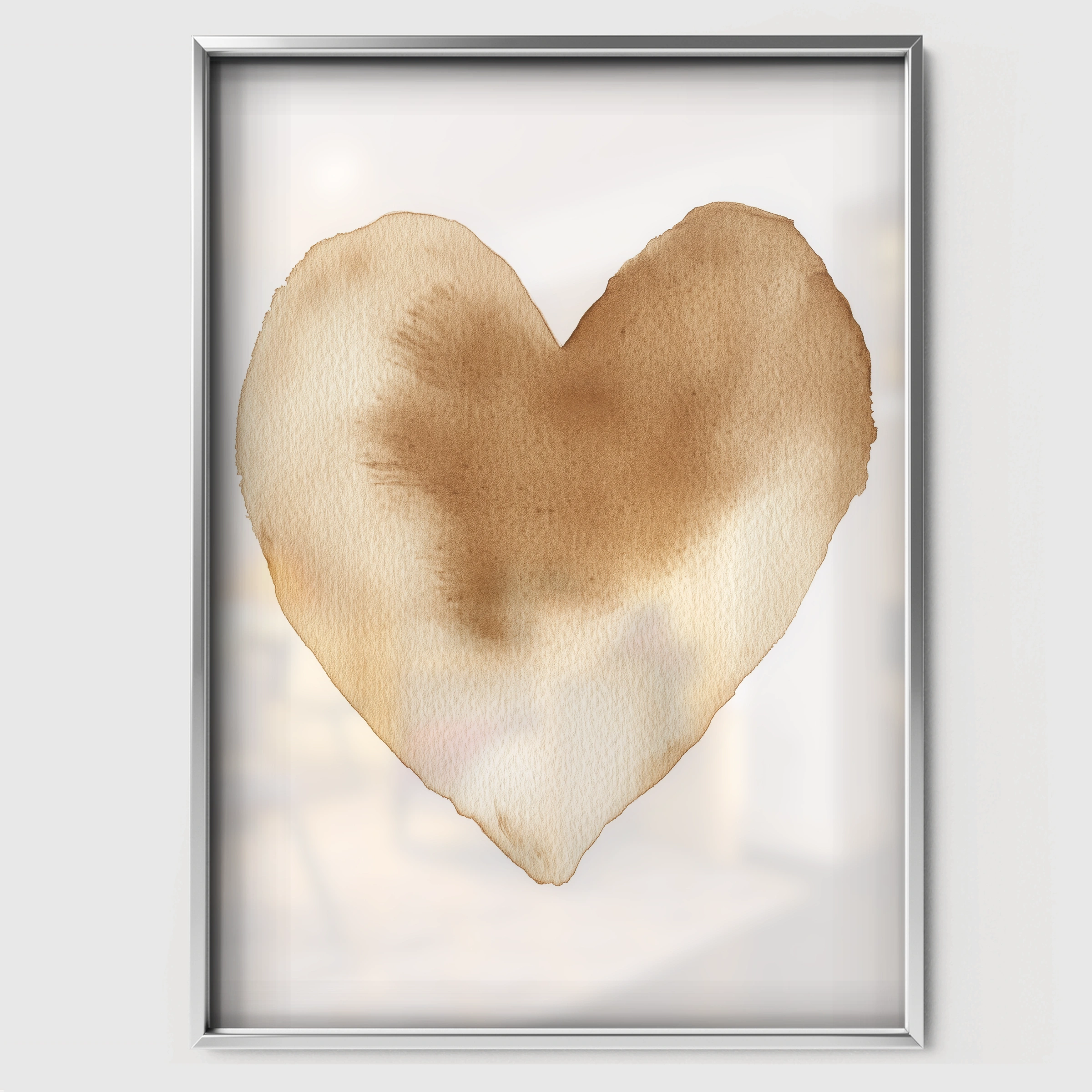 Watercolor Heart Nursery Print - white framed nursery wall art print