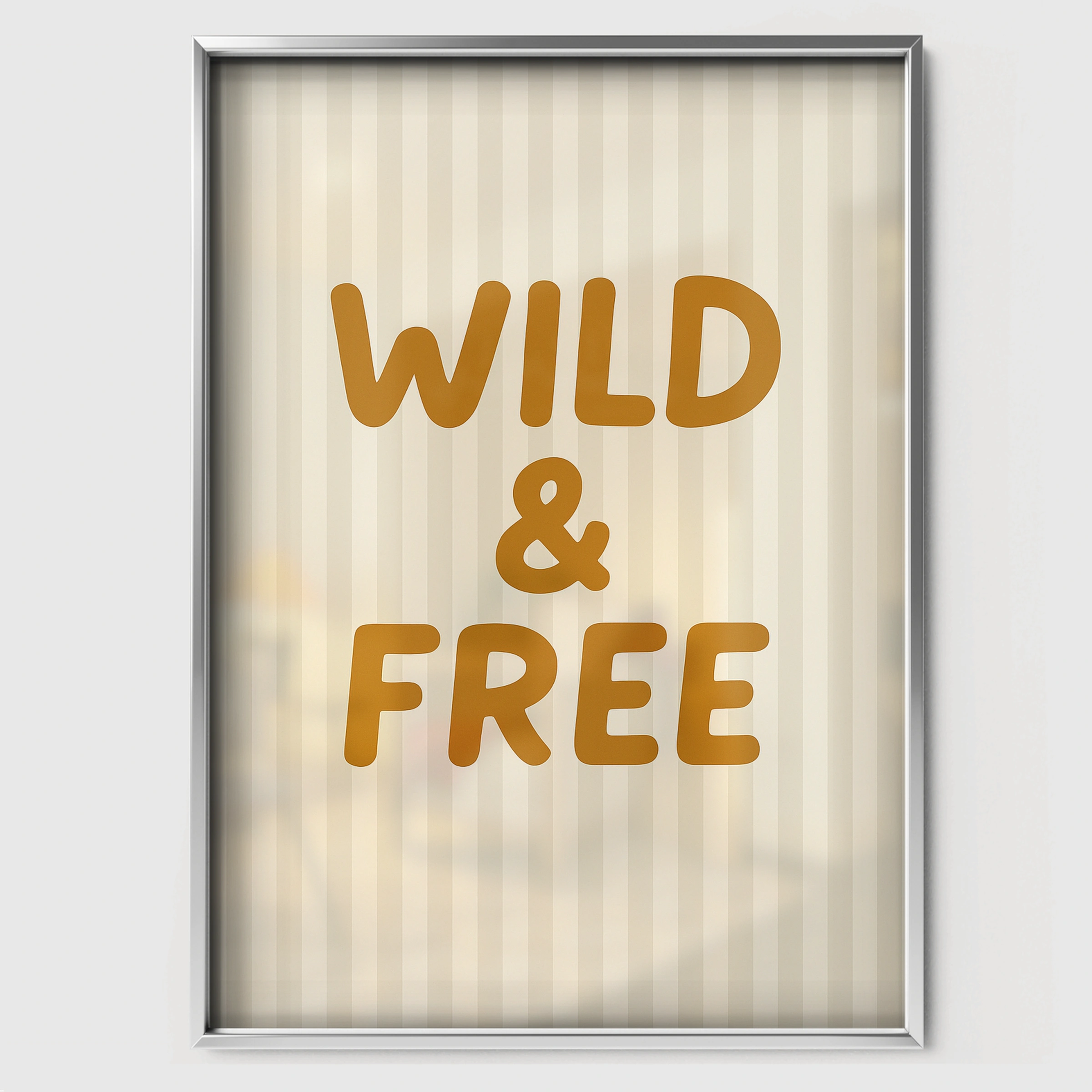 Wild and Free Nursery Print - white framed nursery wall art print