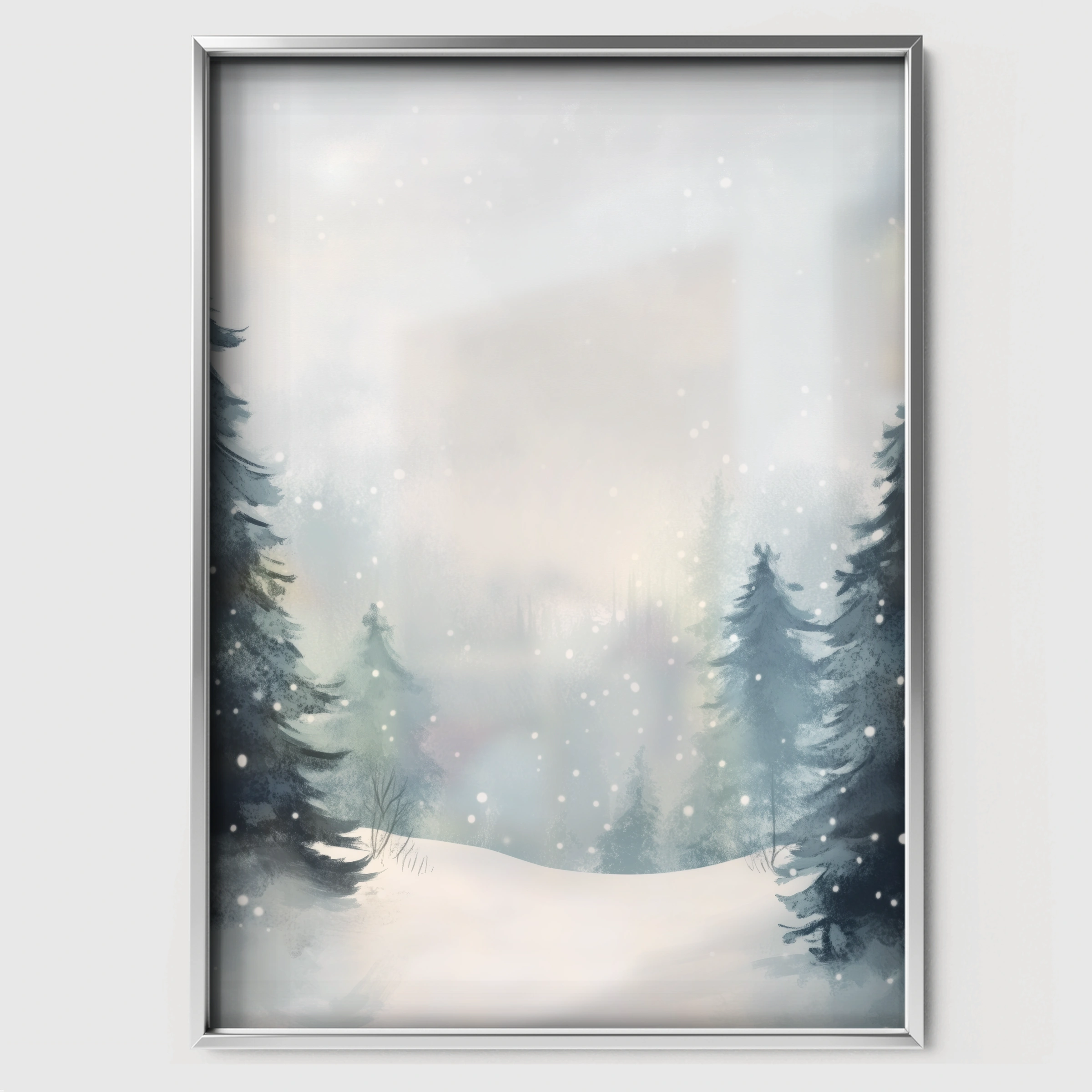 Winter Forest Two Christmas Print - white framed nursery wall art print