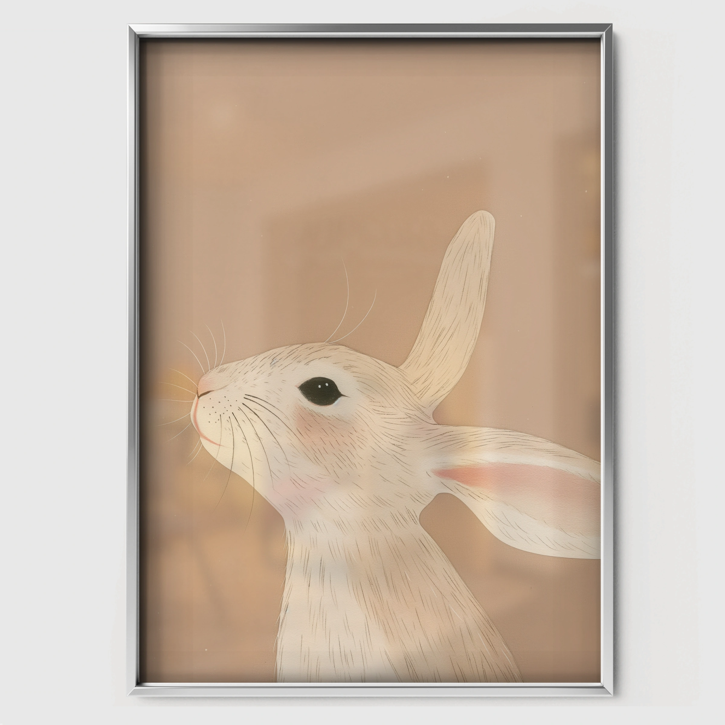 Woodland Hare Nursery Print - white framed nursery wall art print