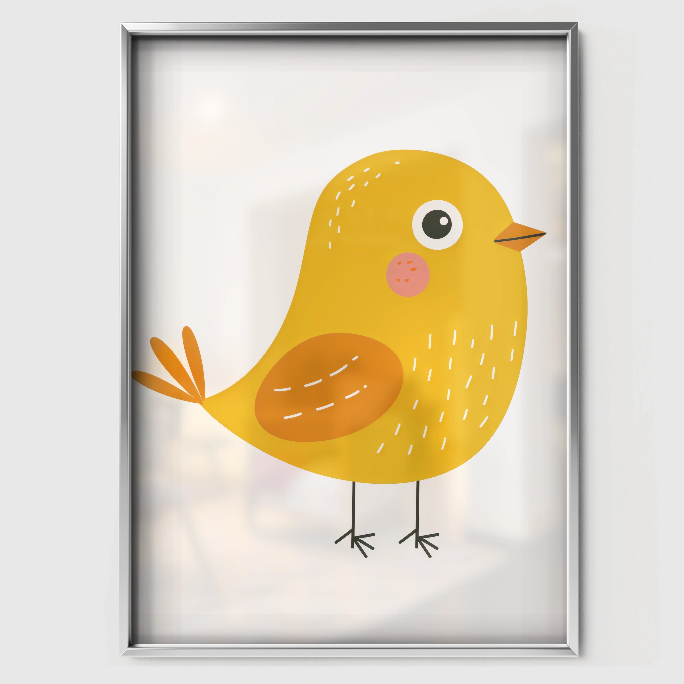 Yellow Bird Nursery Print - white framed nursery wall art print