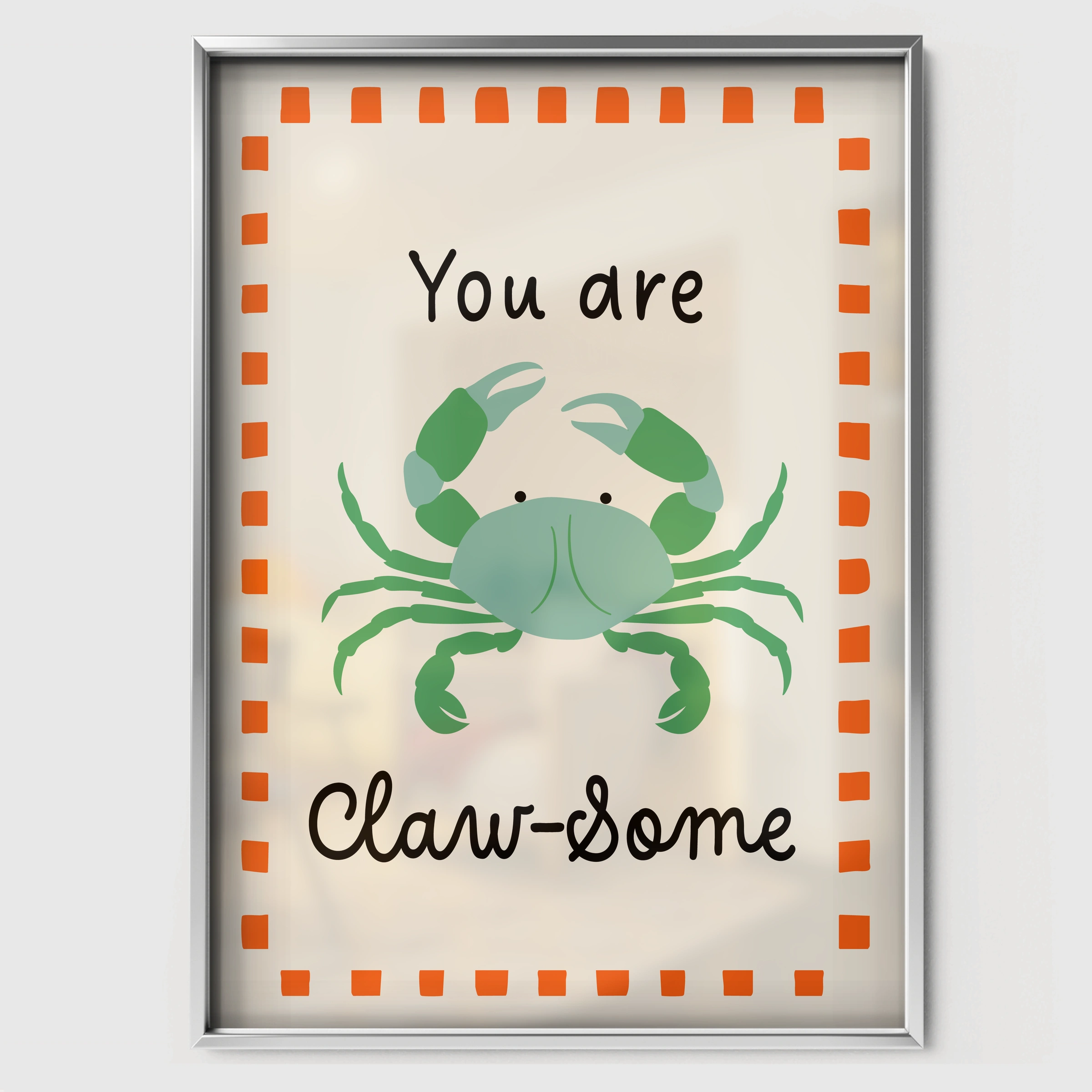 You Are Claw-some Nursery Print - white framed nursery wall art print