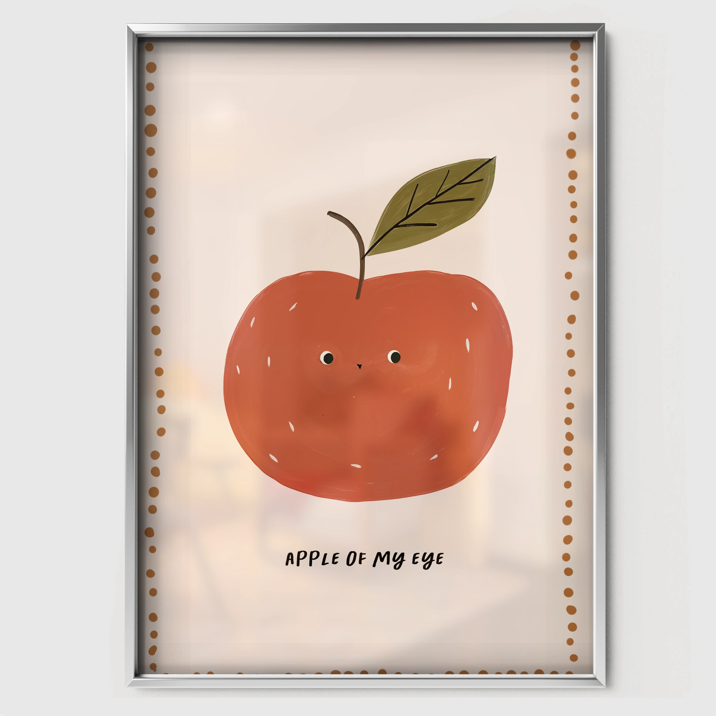You Are So Sweet Apple Nursery Print - white framed nursery wall art print