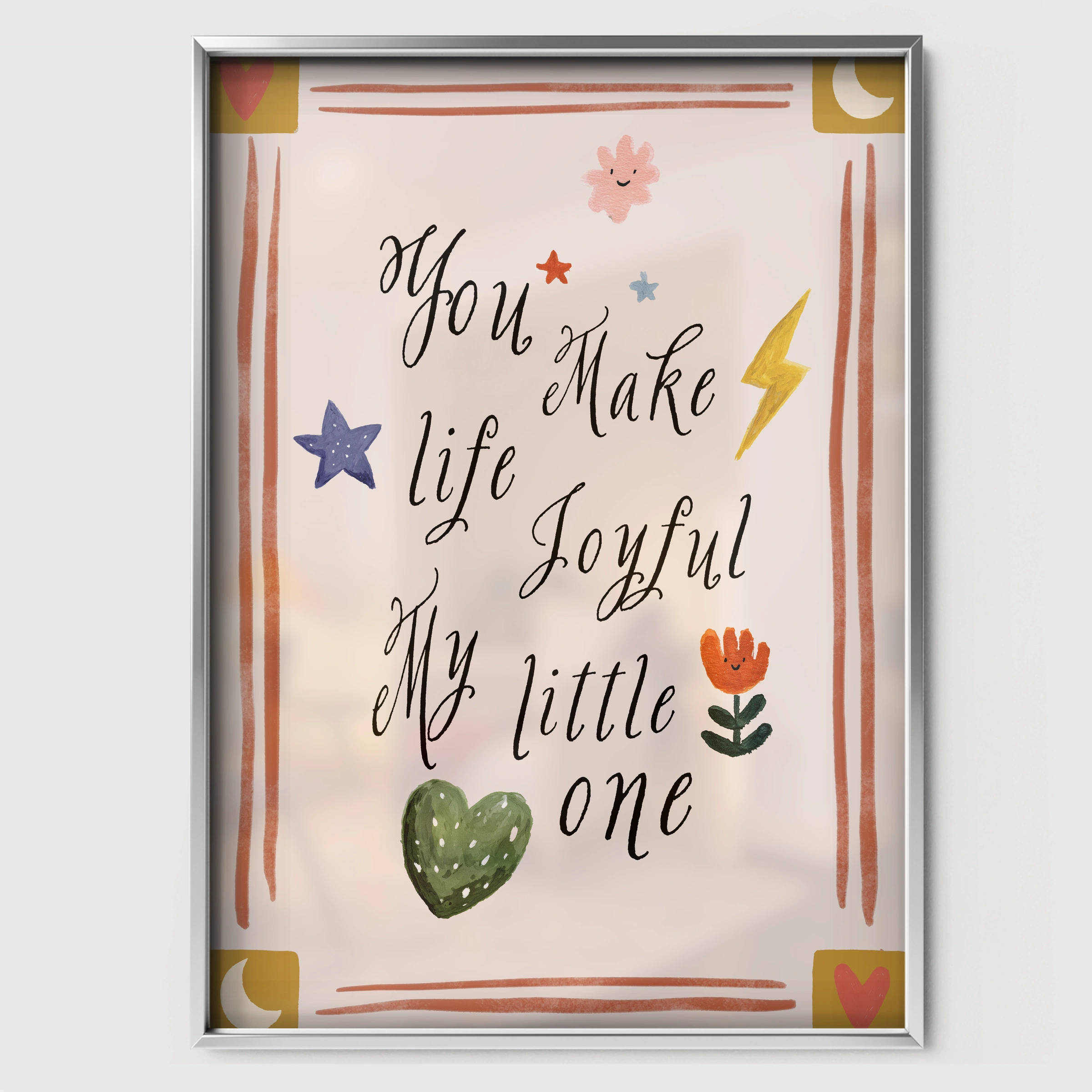 You Make Life Joyful Nursery Print - white framed nursery wall art print