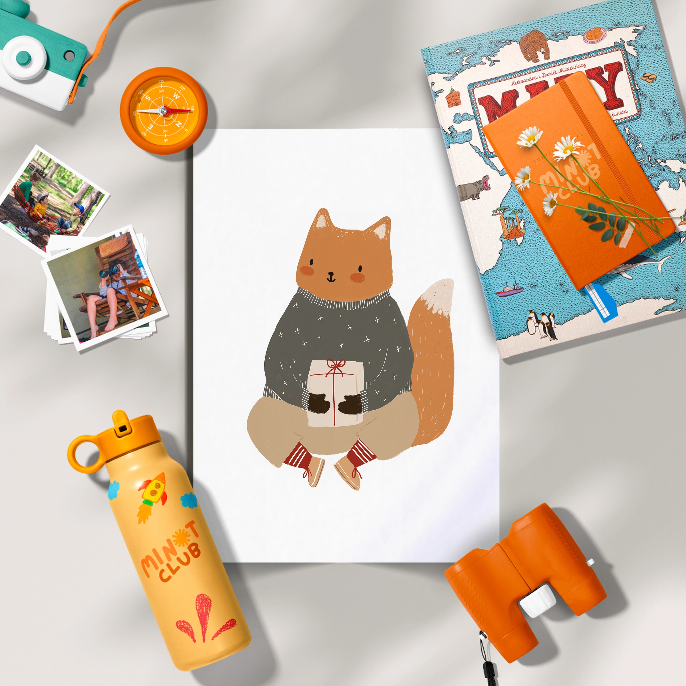 Acorn Squirrel Nursery Print