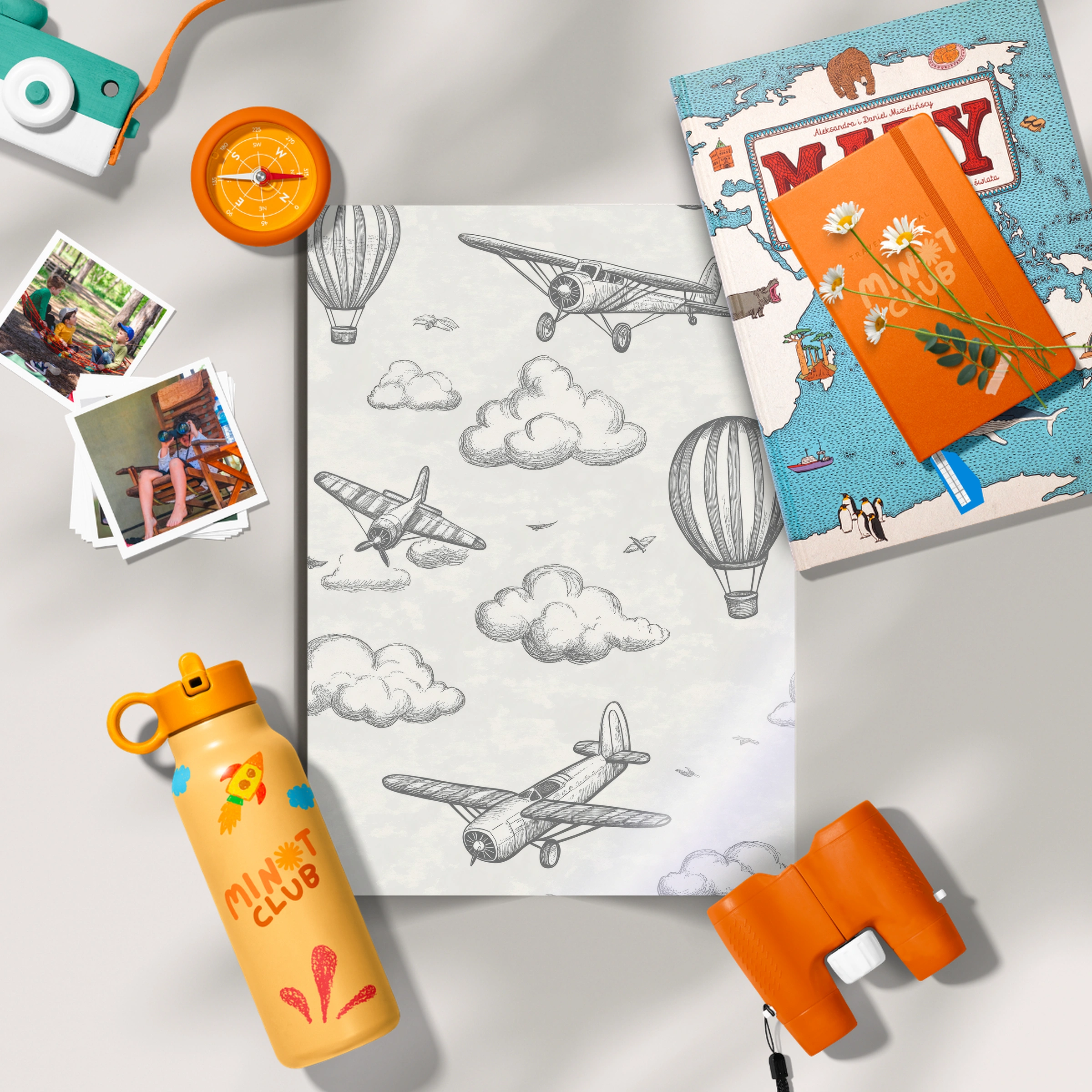 Airplanes and Balloons Nursery Print