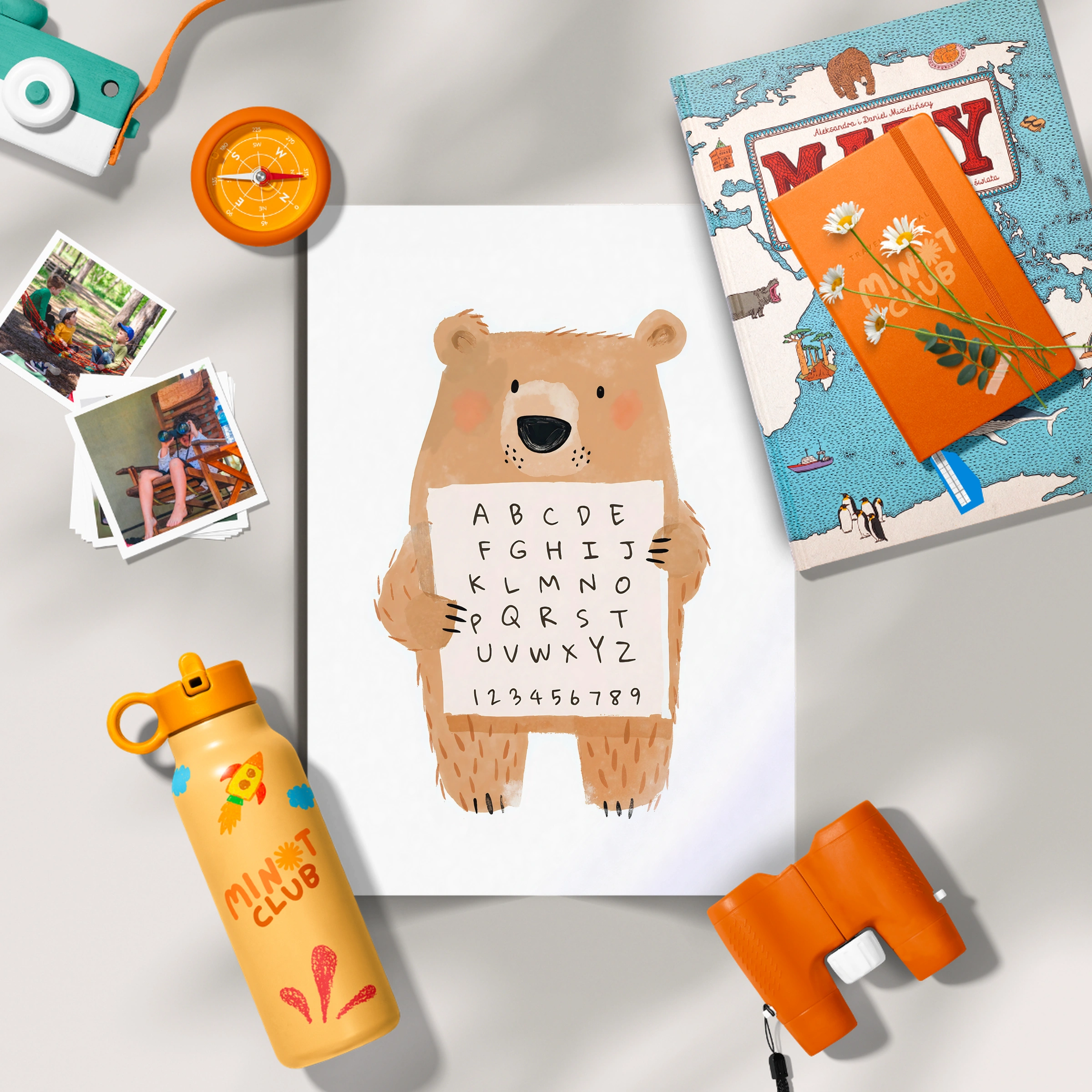 Alphabet Bear Nursery Print