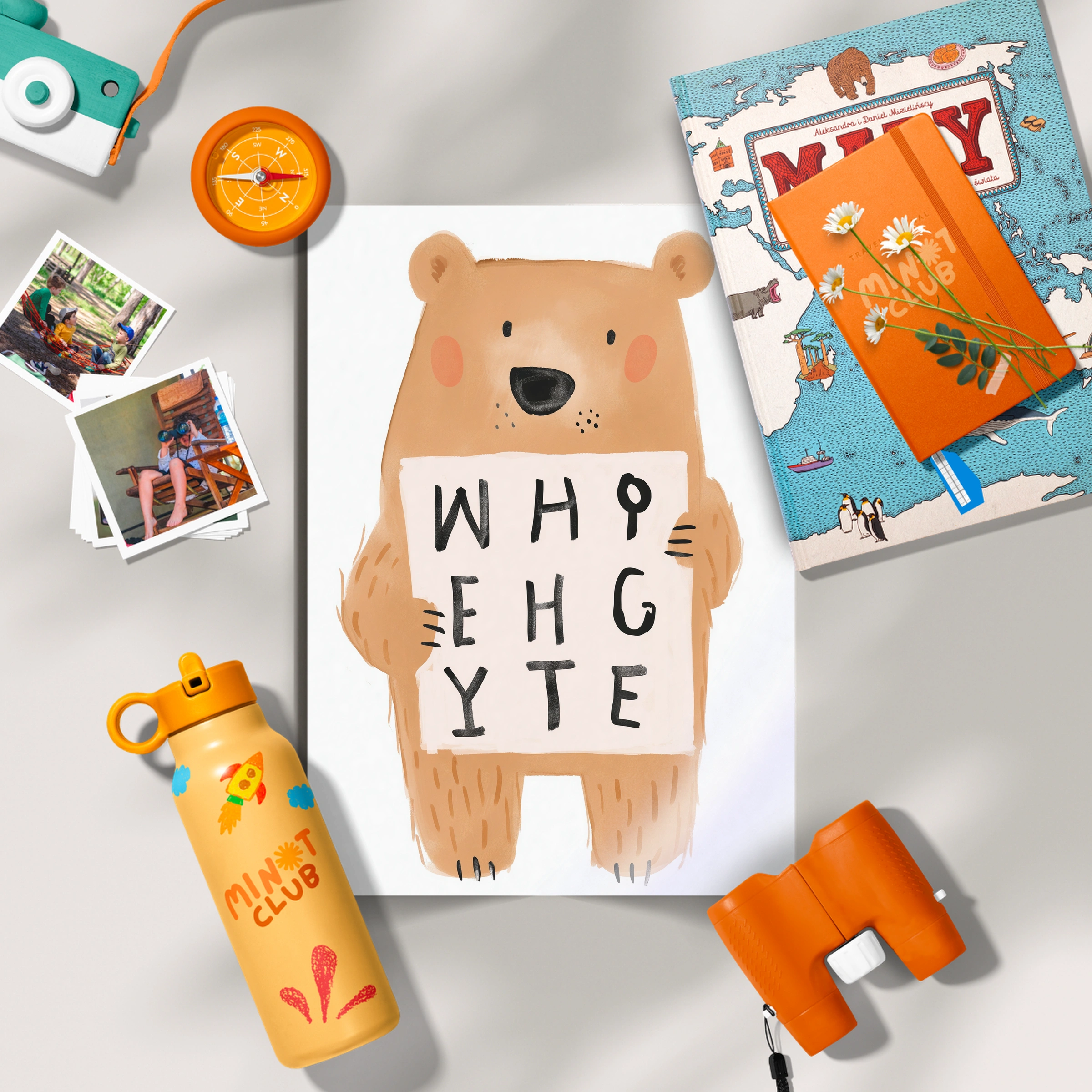 Alphabet Bear Two Nursery Print