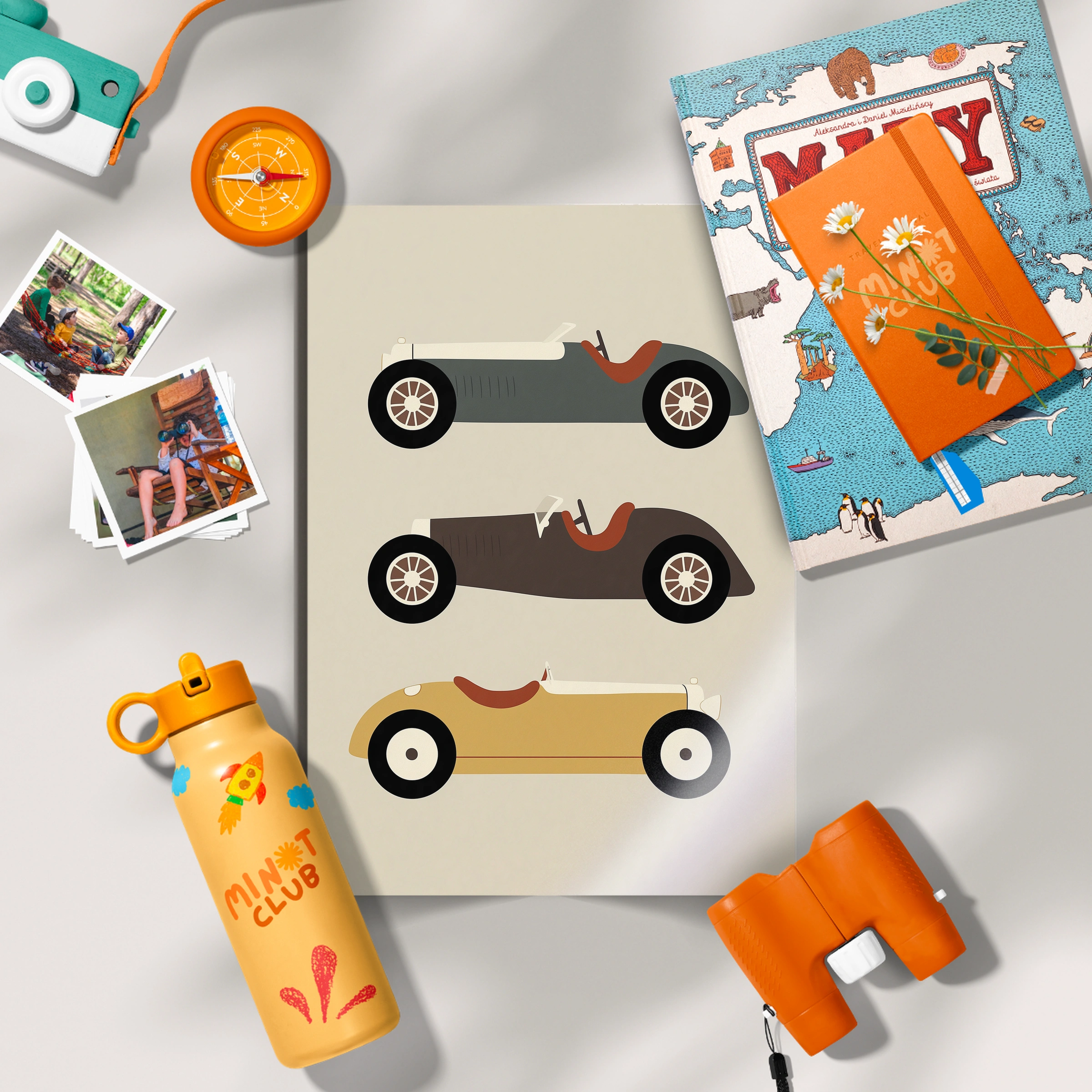 Antique Race Cars Nursery Print