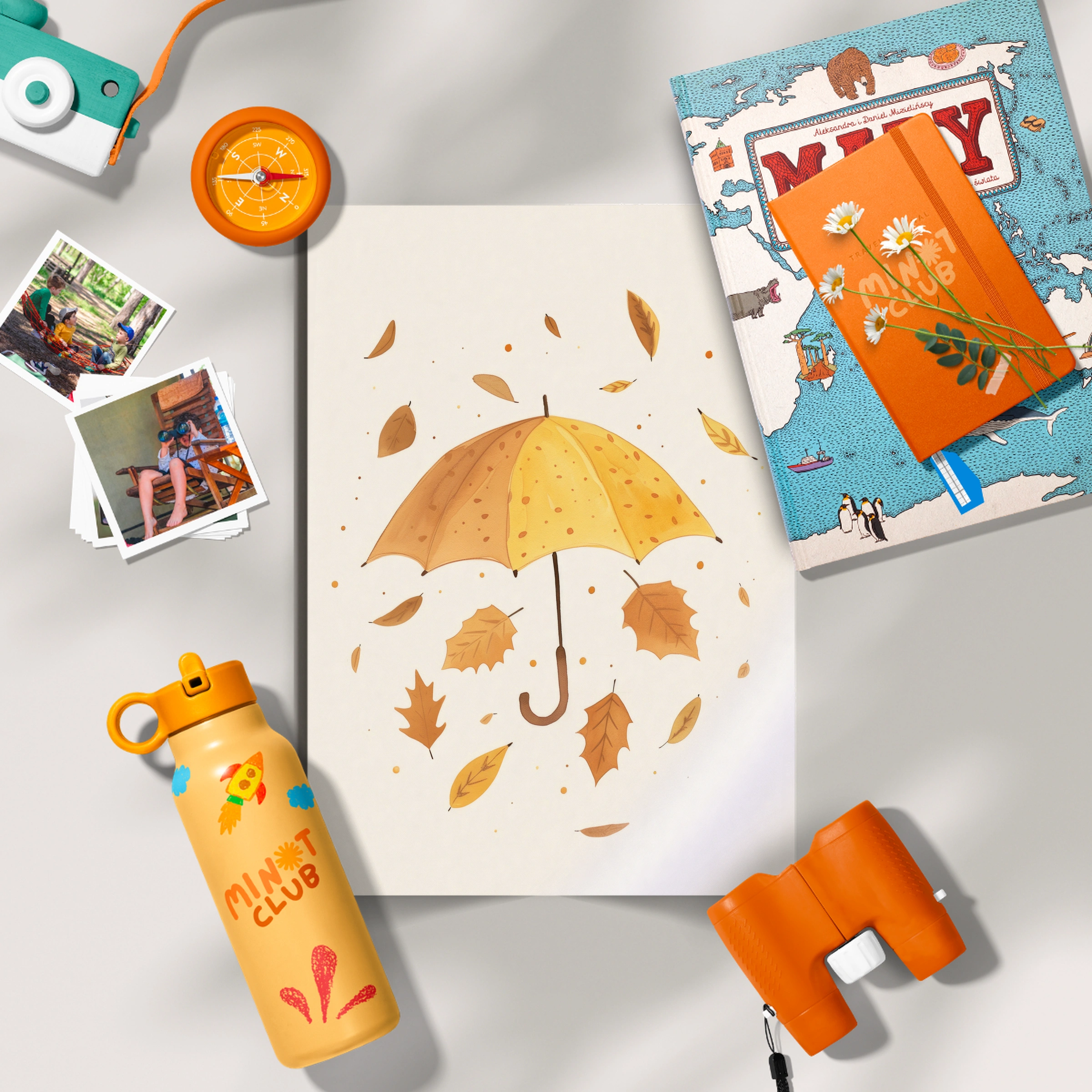 Autumn Umbrella Nursery Print