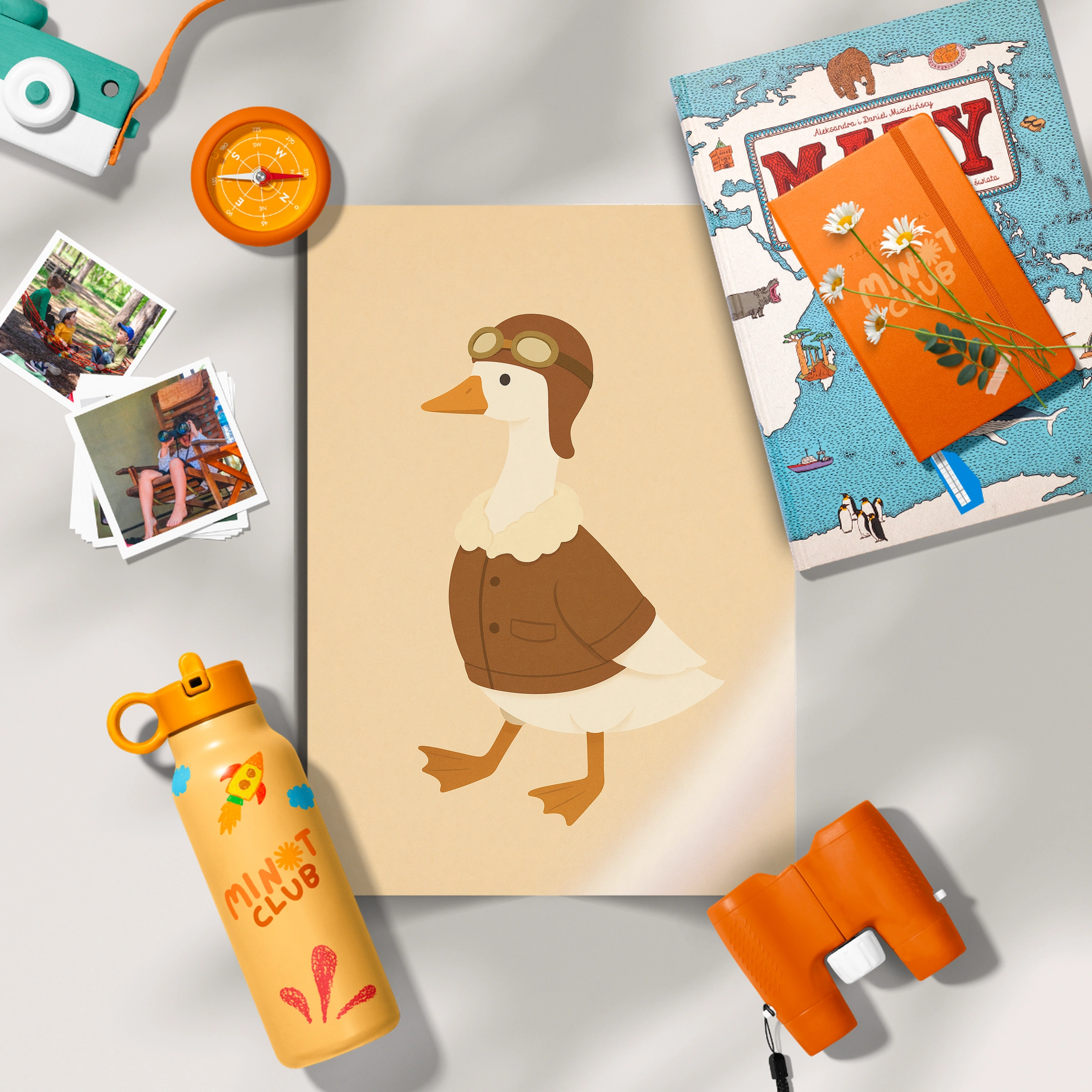 Aviator Goose Portrait Nursery Print