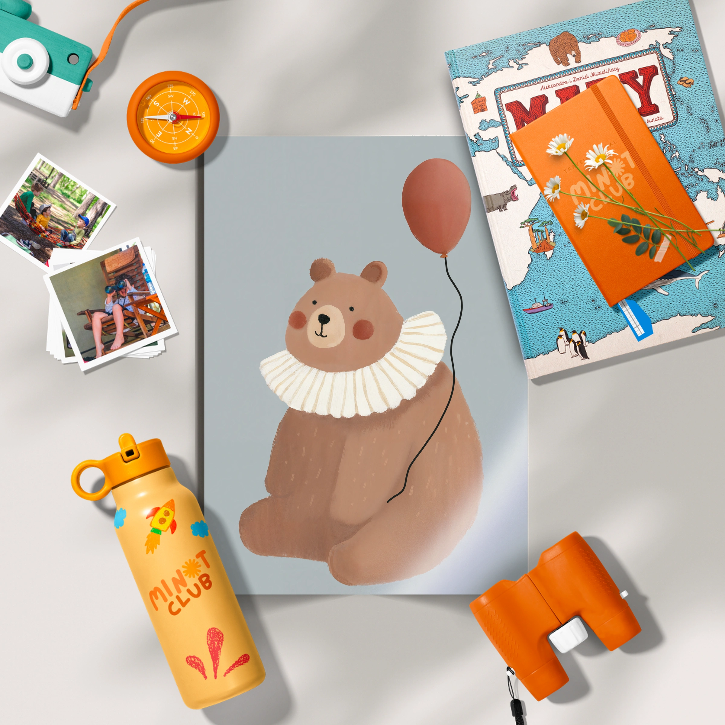 Balloon Bear Nursery Print
