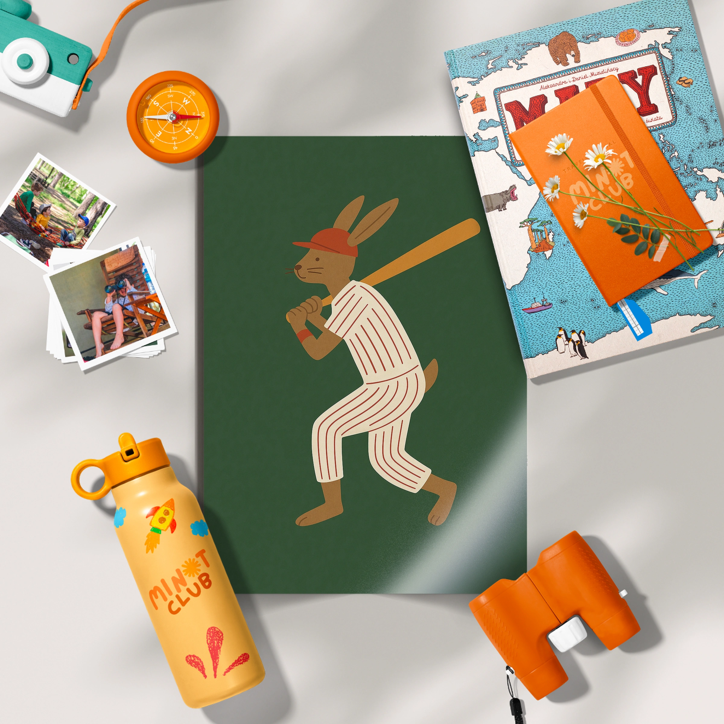 Baseball Batter Rabbit Nursery Print