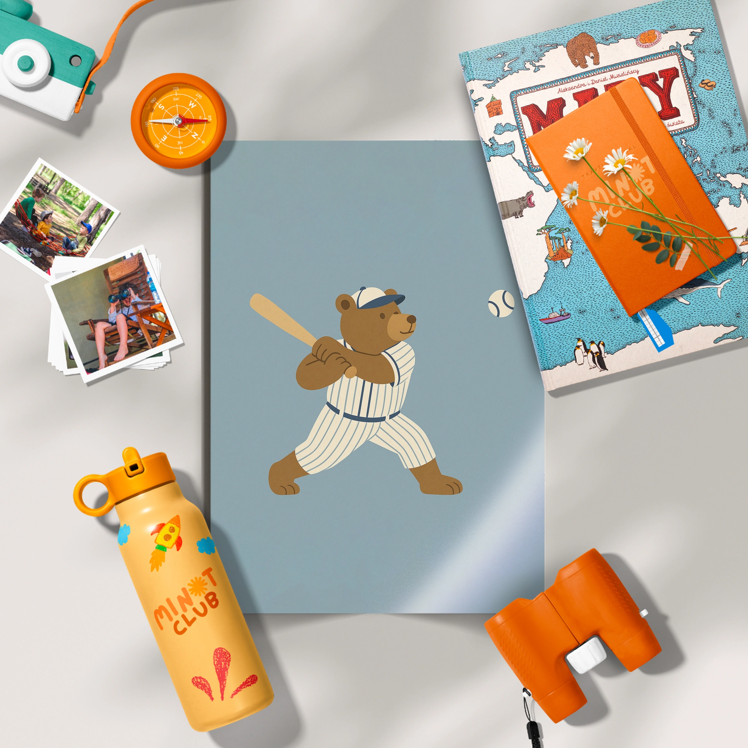 Baseball Bear Nursery Print