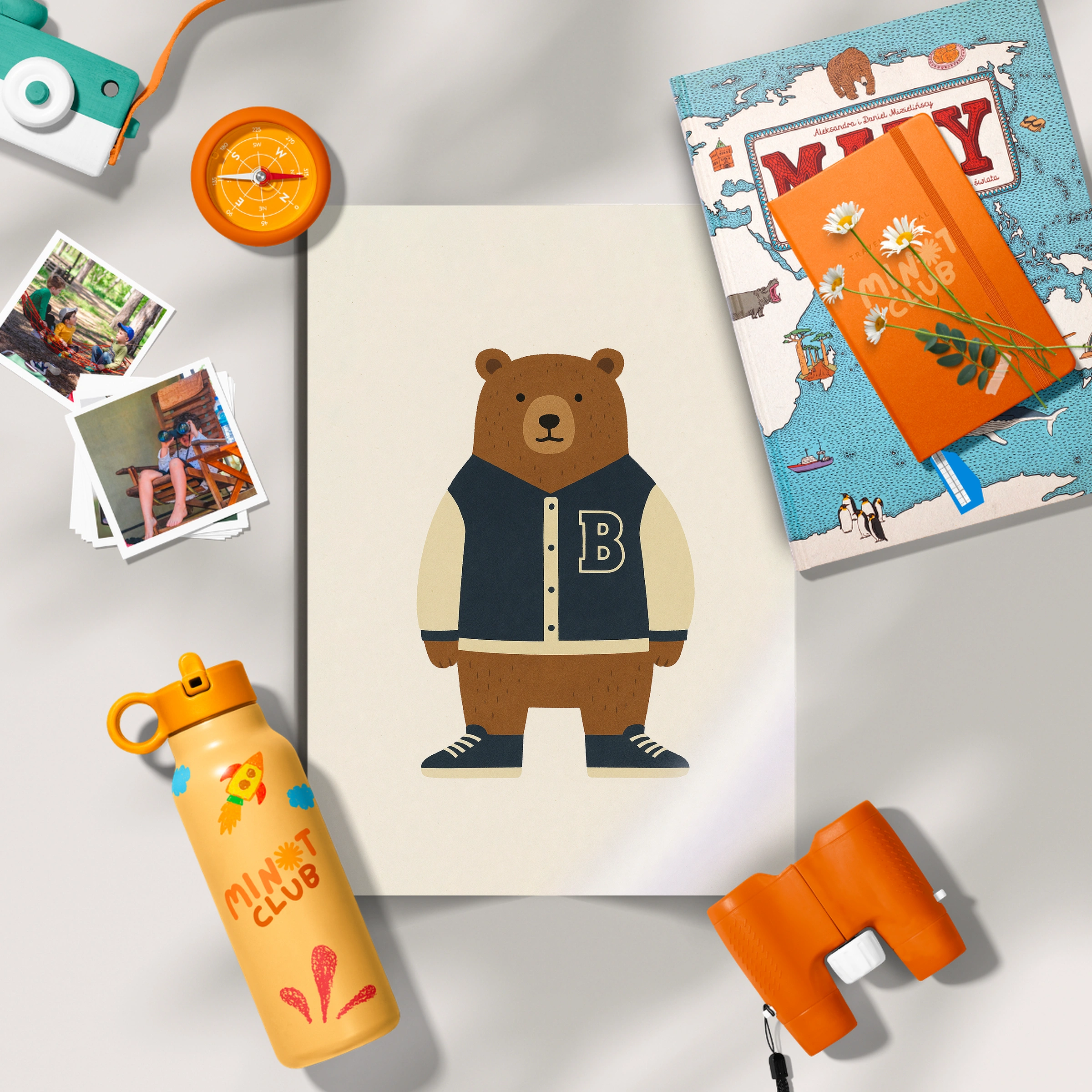 Baseball Bear Two Nursery Print